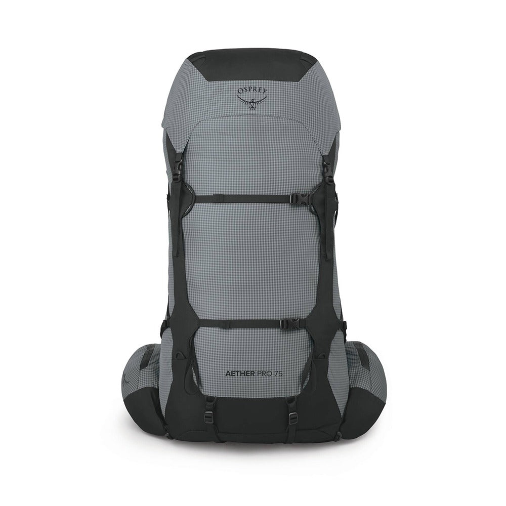 Osprey Aether Pro 75 Hiking Backpack 75L in Silver Lining — angle view 2