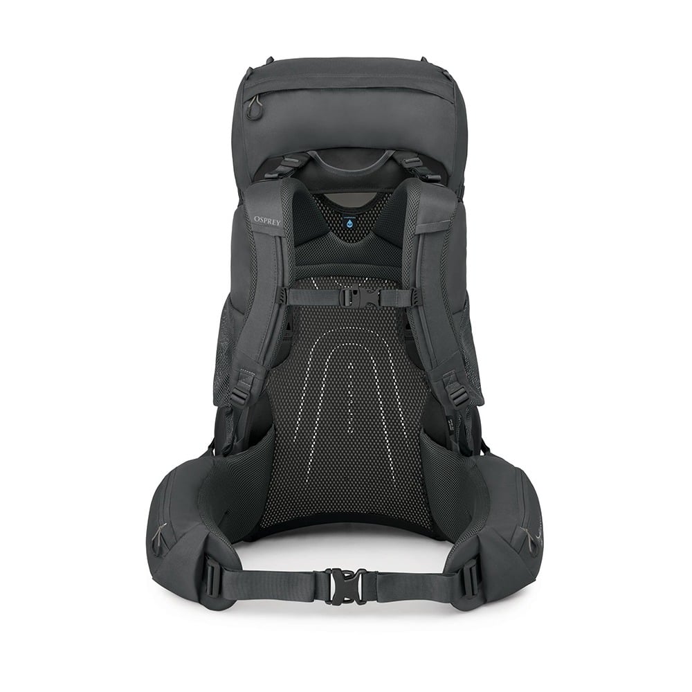 Osprey Renn 65 Extended Fit Backpacking Pack 65L in Dark Charcoal/Gray Wolf — back view 2