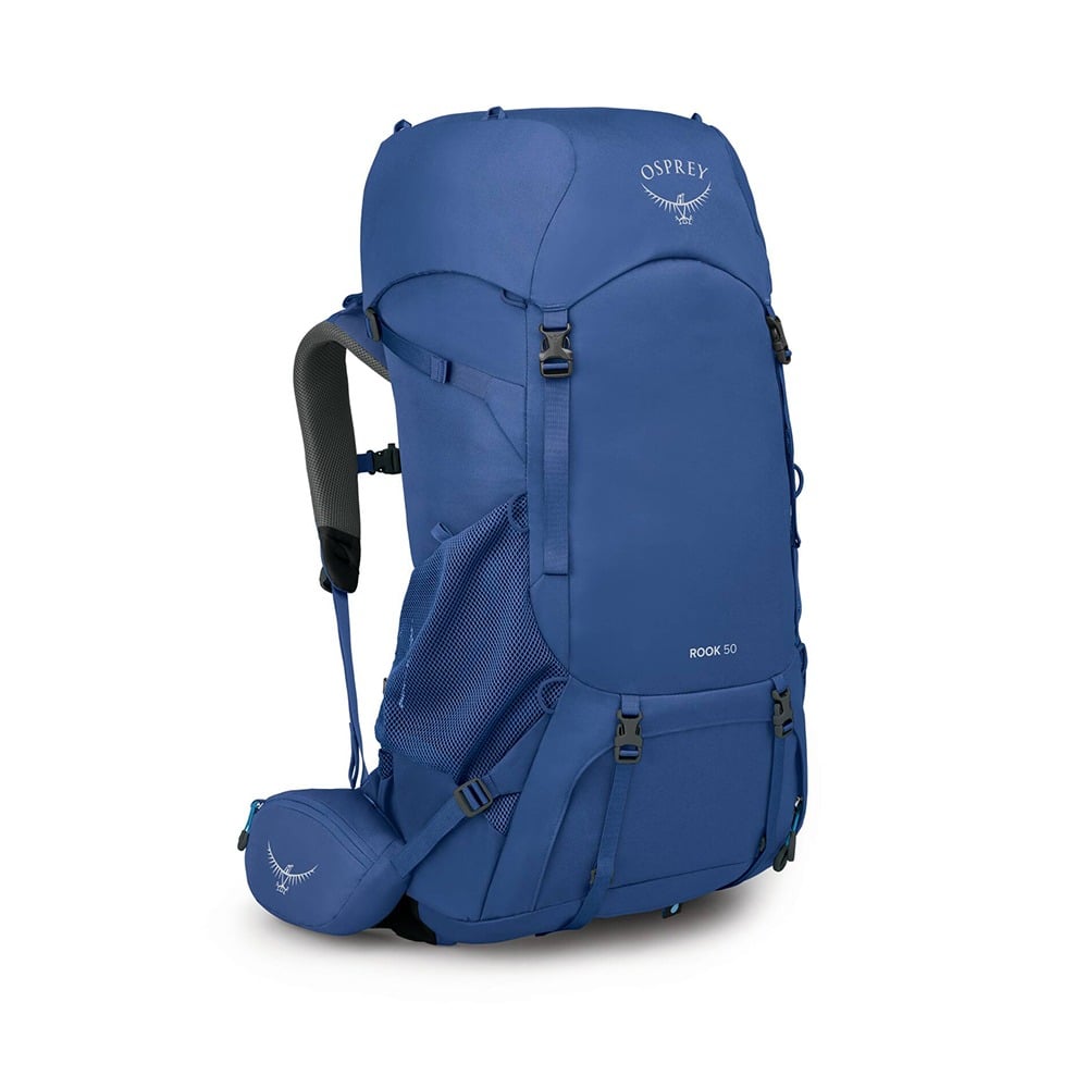 Osprey Rook 50 Backpacking Pack 50L in Astrology Blue/Blue Flame — angle view 2