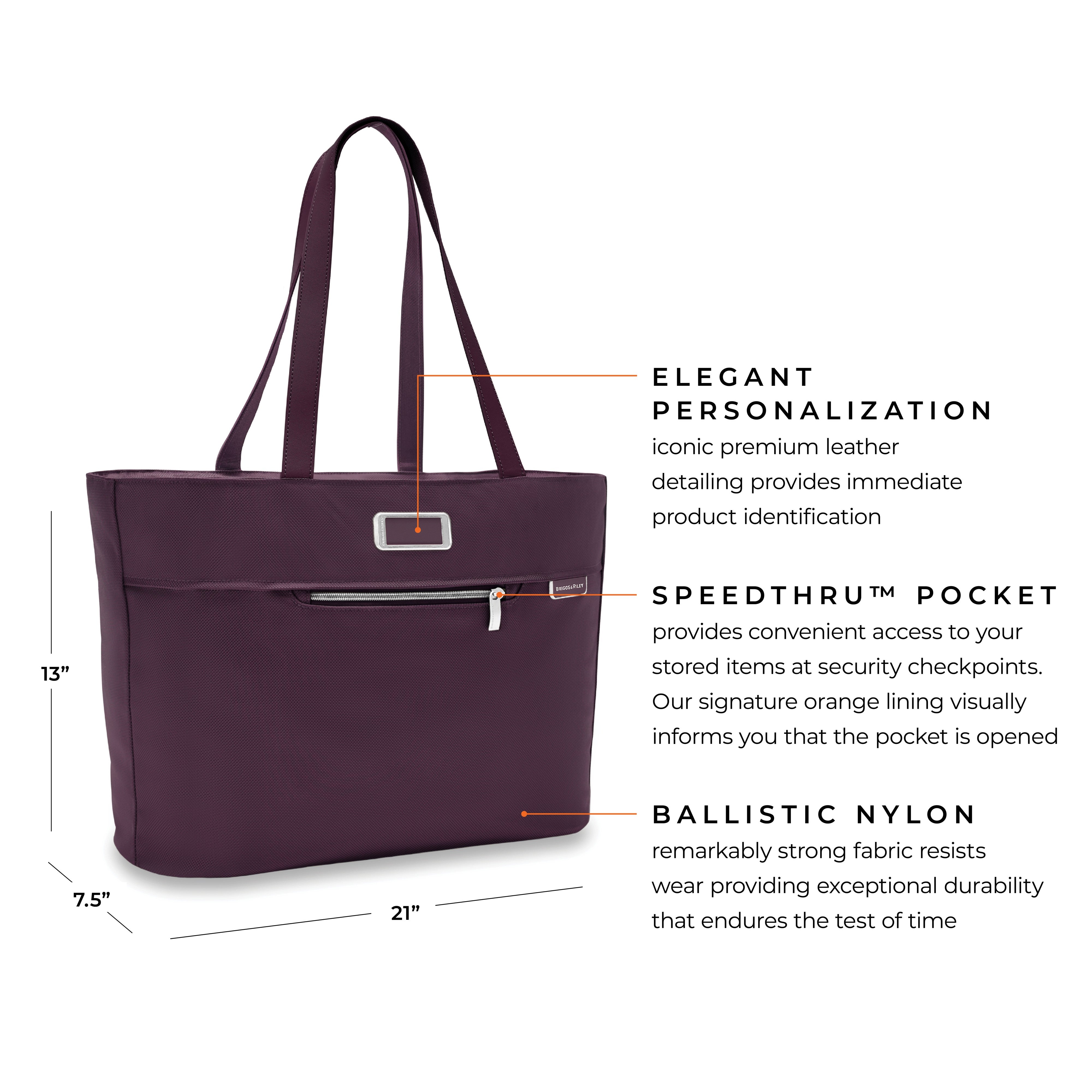 Briggs & Riley Baseline Traveler Tote - Plum