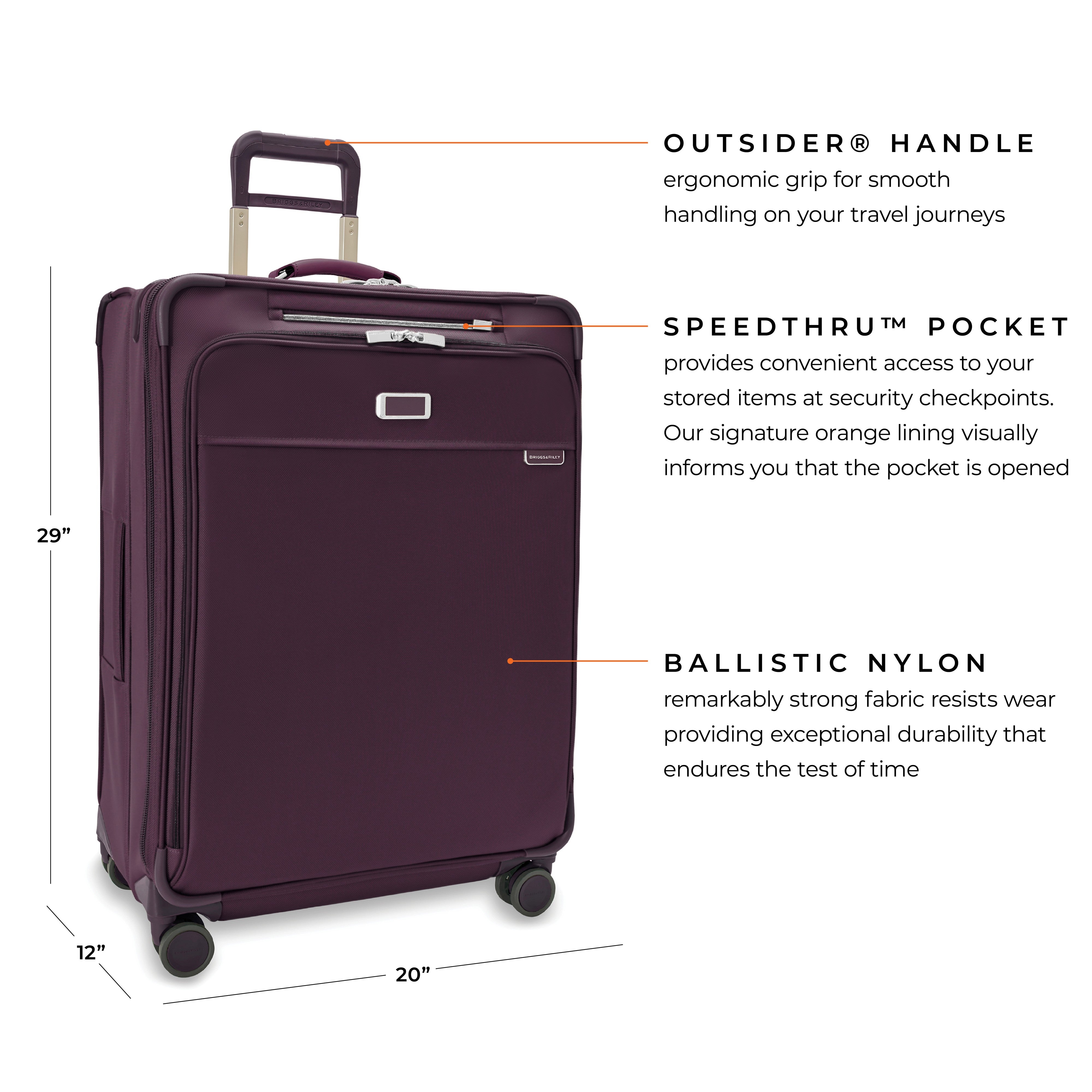 Briggs & Riley Baseline Large Expandable Spinner - Plum