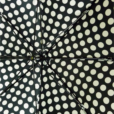 Vista 08009 Polka Dot Umbrella in Black — interior view