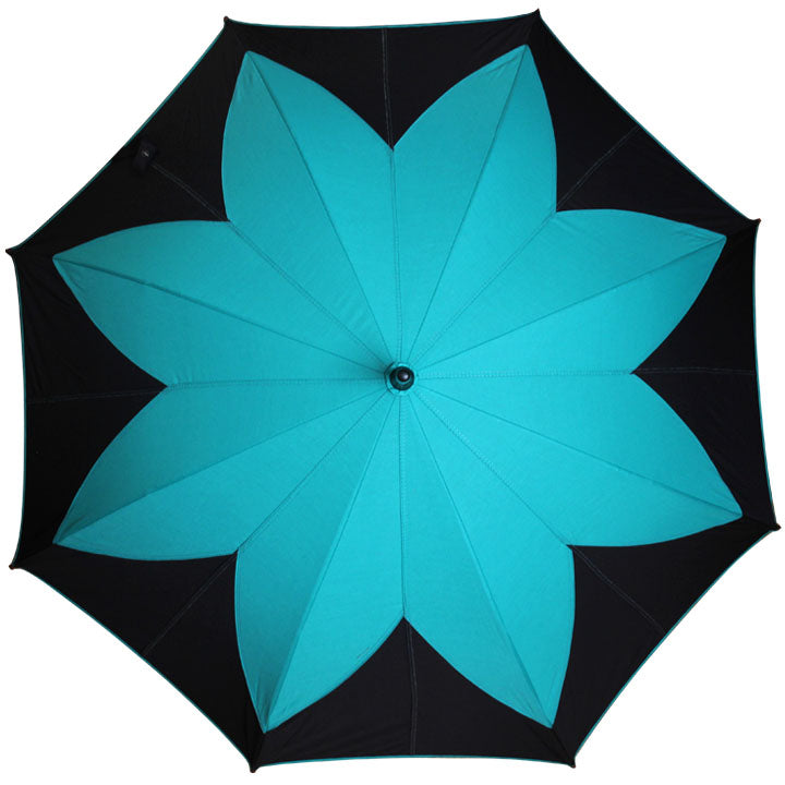 Vista 08019 Patch Flower Umbrella in Turquoise — angle view 2