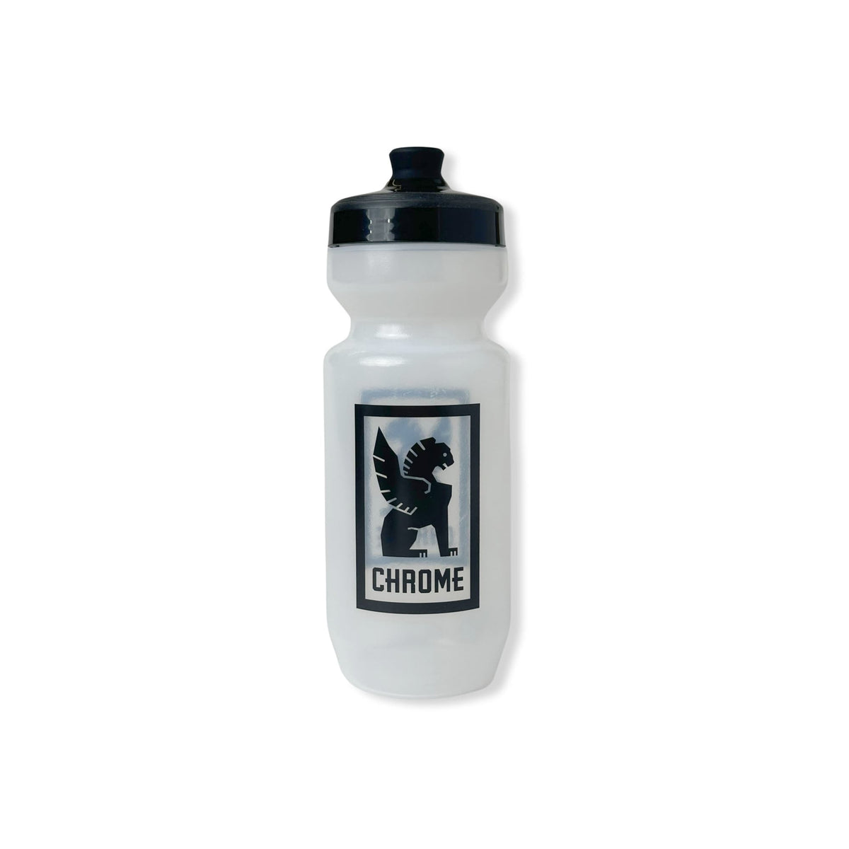 Chrome Industries Purist Water Bottle 22 oz in Clear/Black — front view