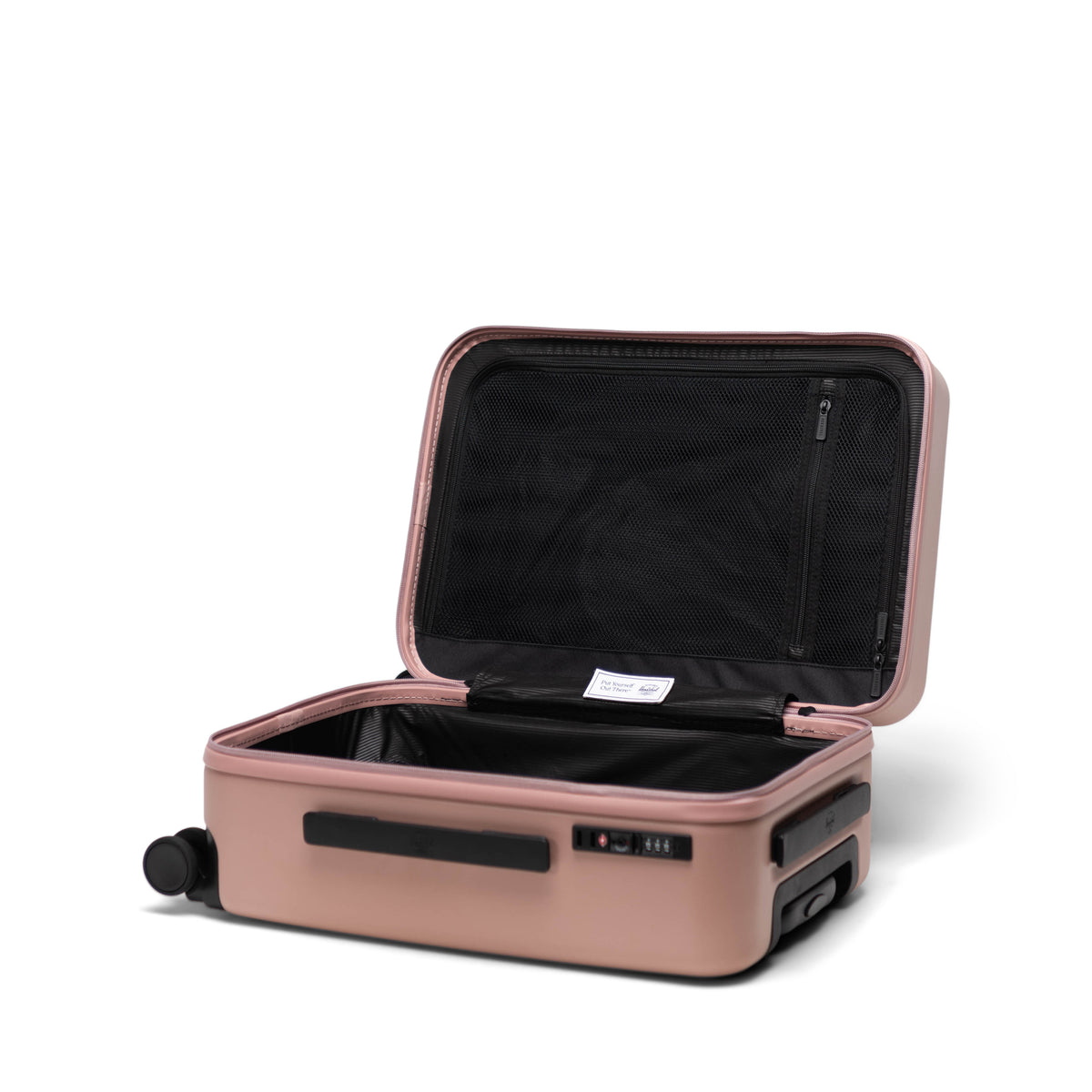 Herschel Heritage Hardshell Large Carry On Luggage 43L in Ash Rose — interior view 2 # color_Ash Rose