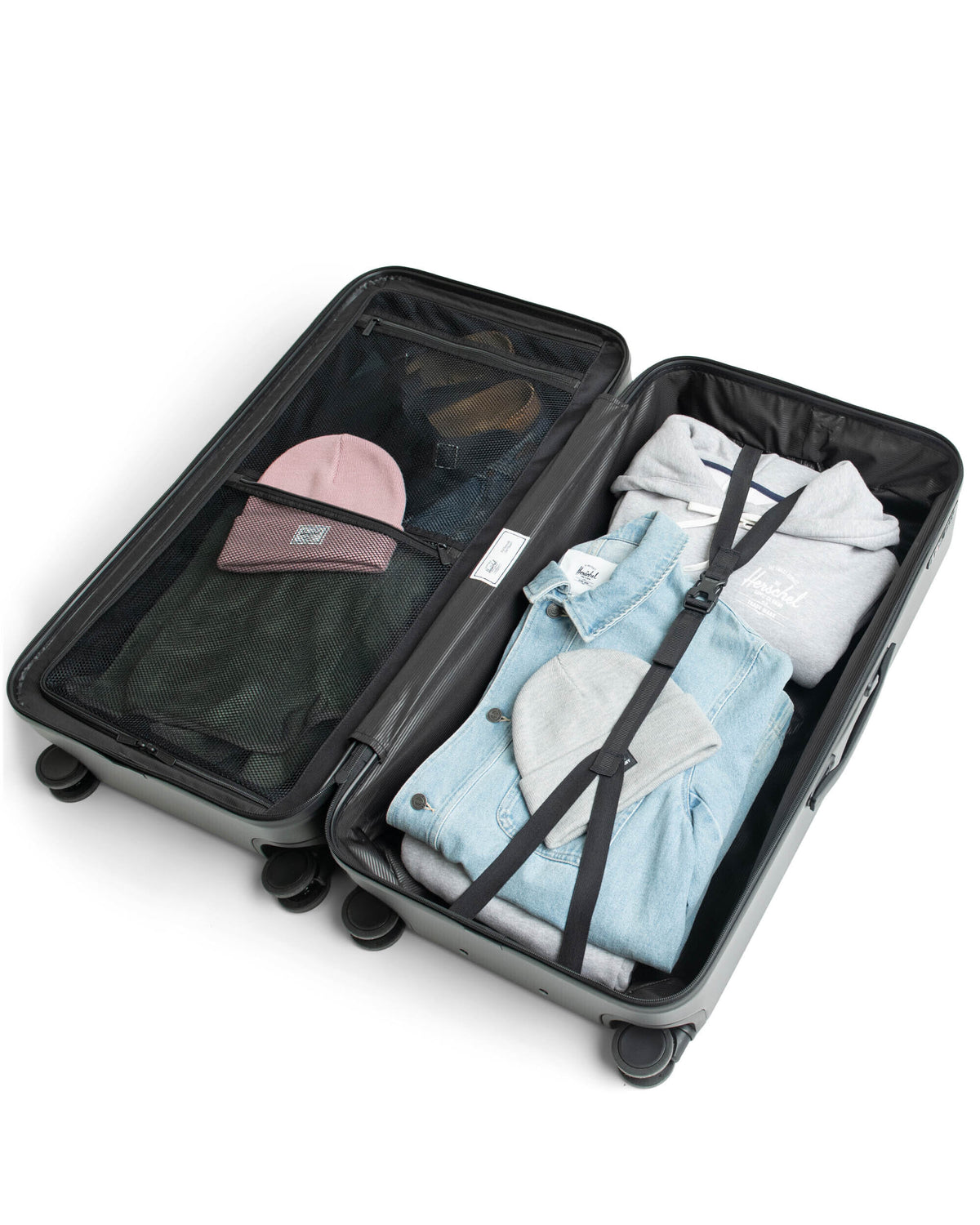 Herschel Heritage Hardshell Large Luggage 95L in Black — interior view 3