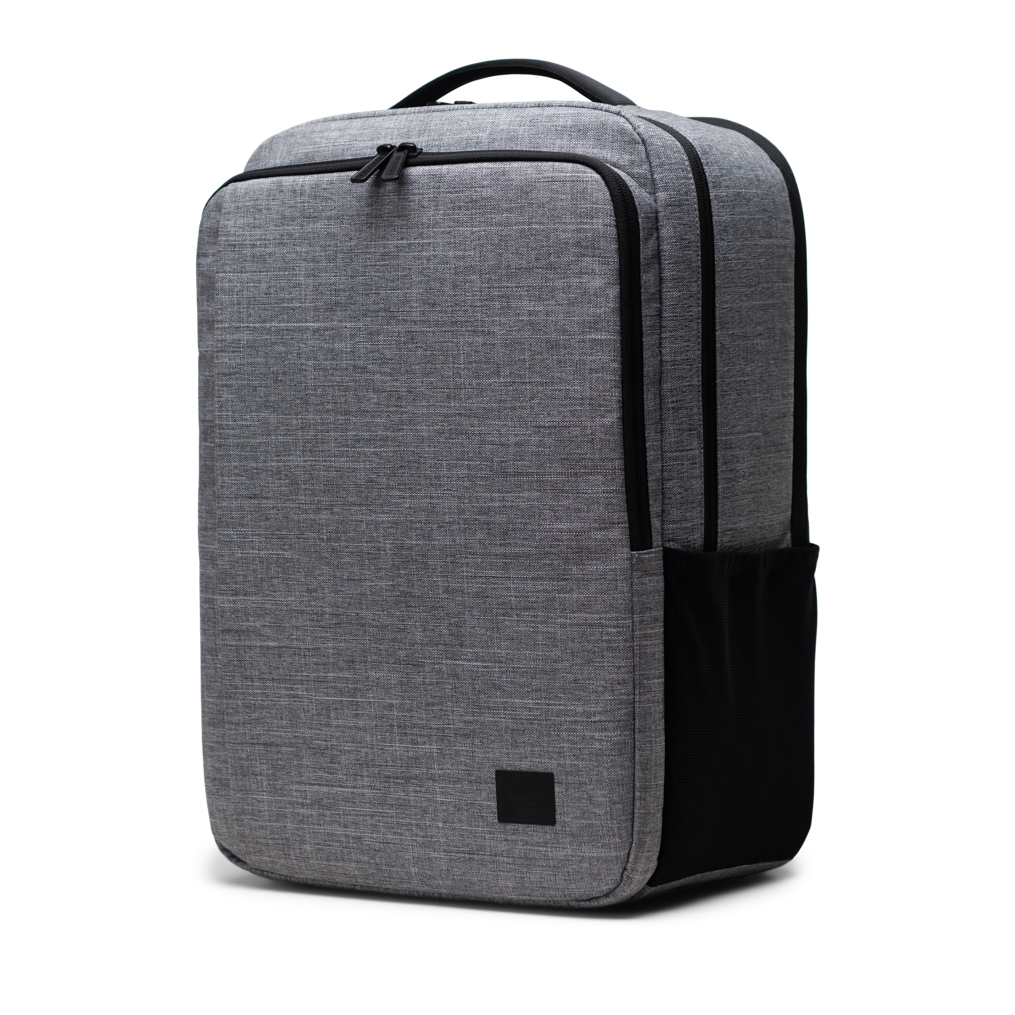 Herschel Kaslo Backpack Tech 30L in Raven Crosshatch — angle view 2