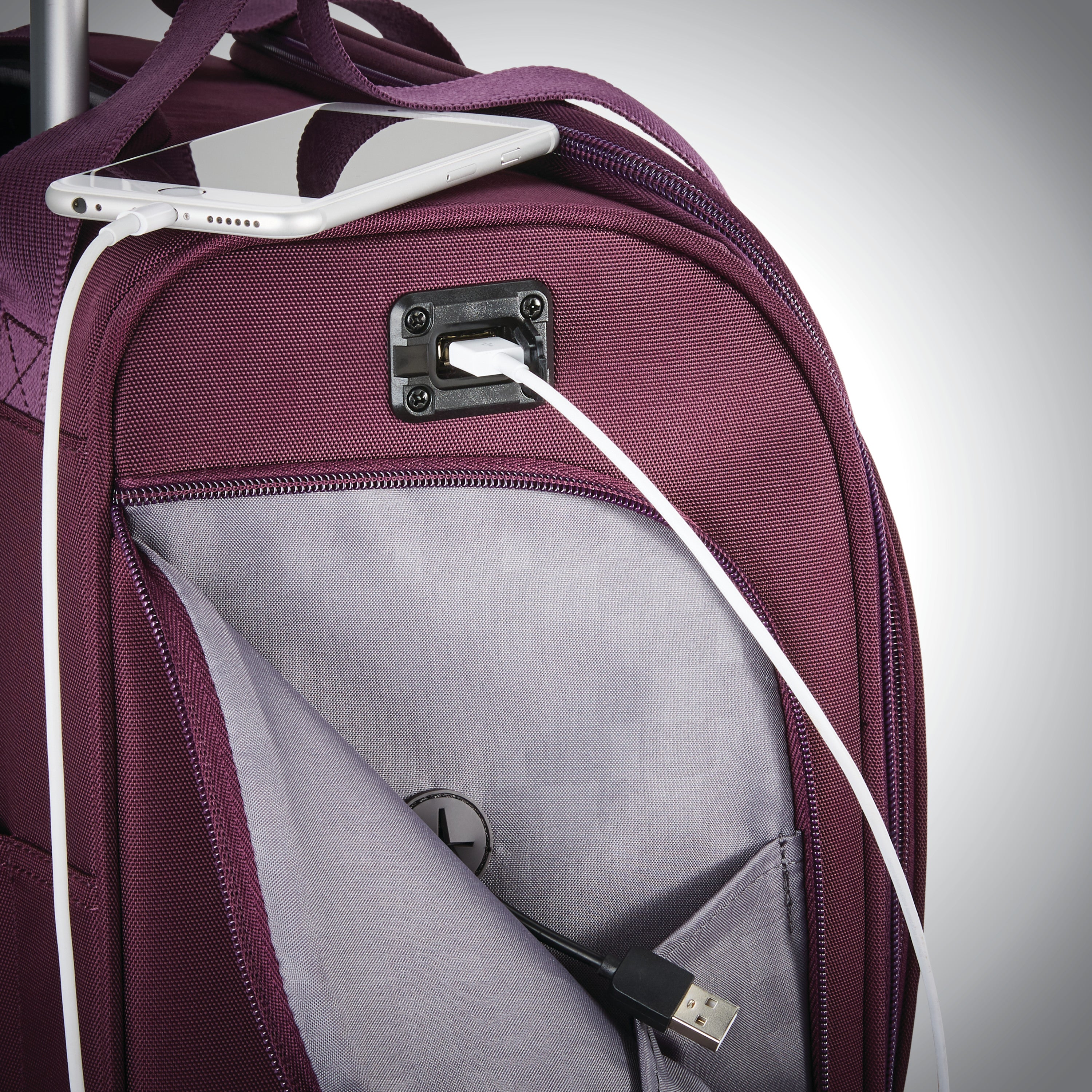 Samsonite Spinner Underseater with USB Port - PURPLE