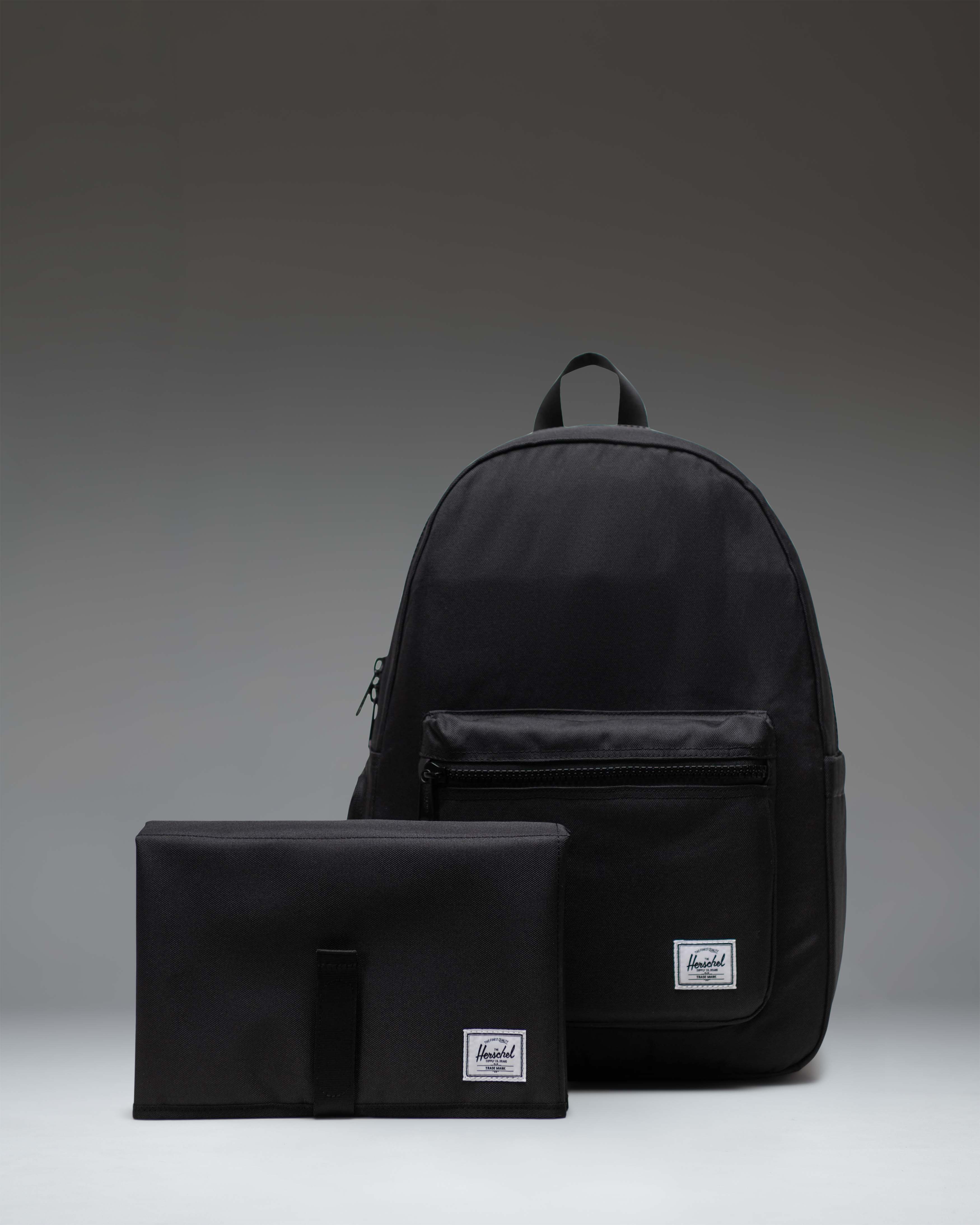 Herschel Settlement Backpack Diaper Bag 24L in Black — front view