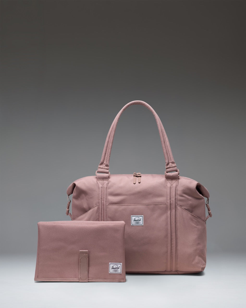 Herschel Strand Duffle Diaper Bag 24L in Ash Rose — front view