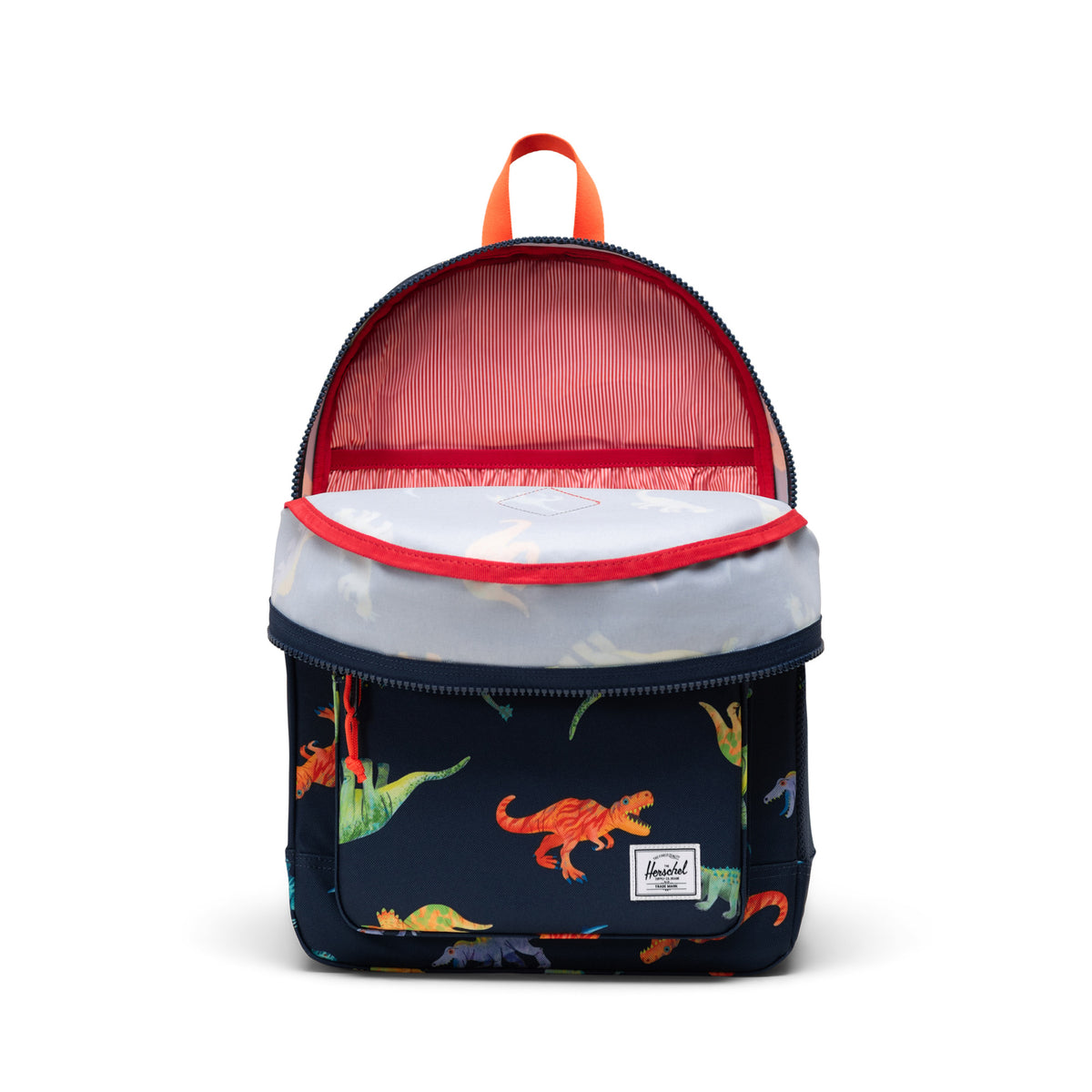 Herschel Heritage Youth Backpack 26L in Watercolour Dinos Darkest Navy — angle view 2 # color_Watercolour Dinos Darkest Navy