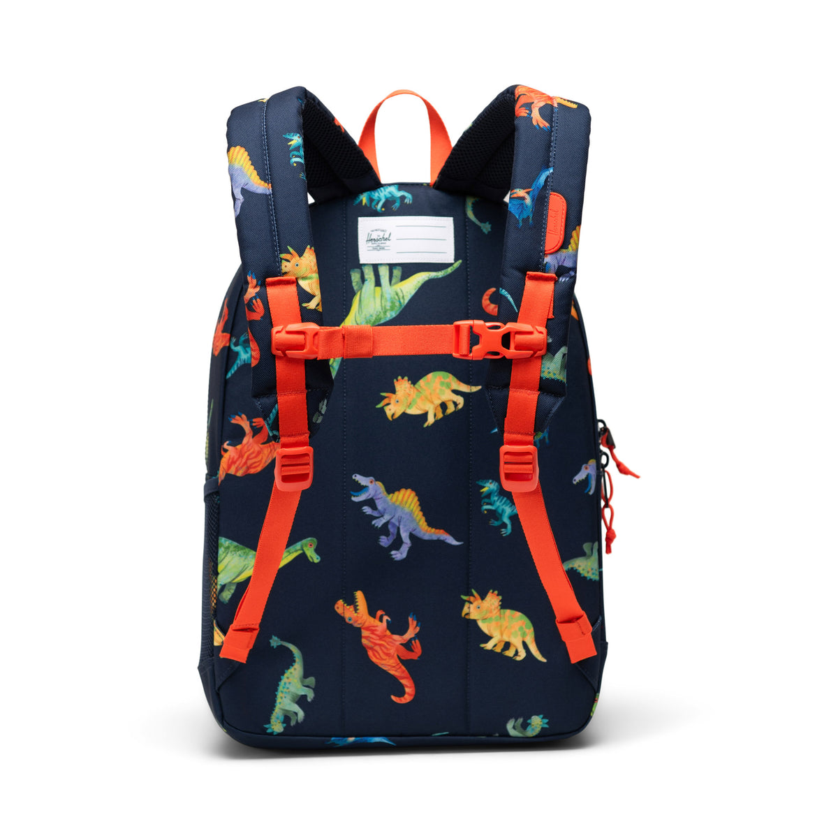 Herschel Heritage Youth Backpack 26L in Watercolour Dinos Darkest Navy — back view # color_Watercolour Dinos Darkest Navy