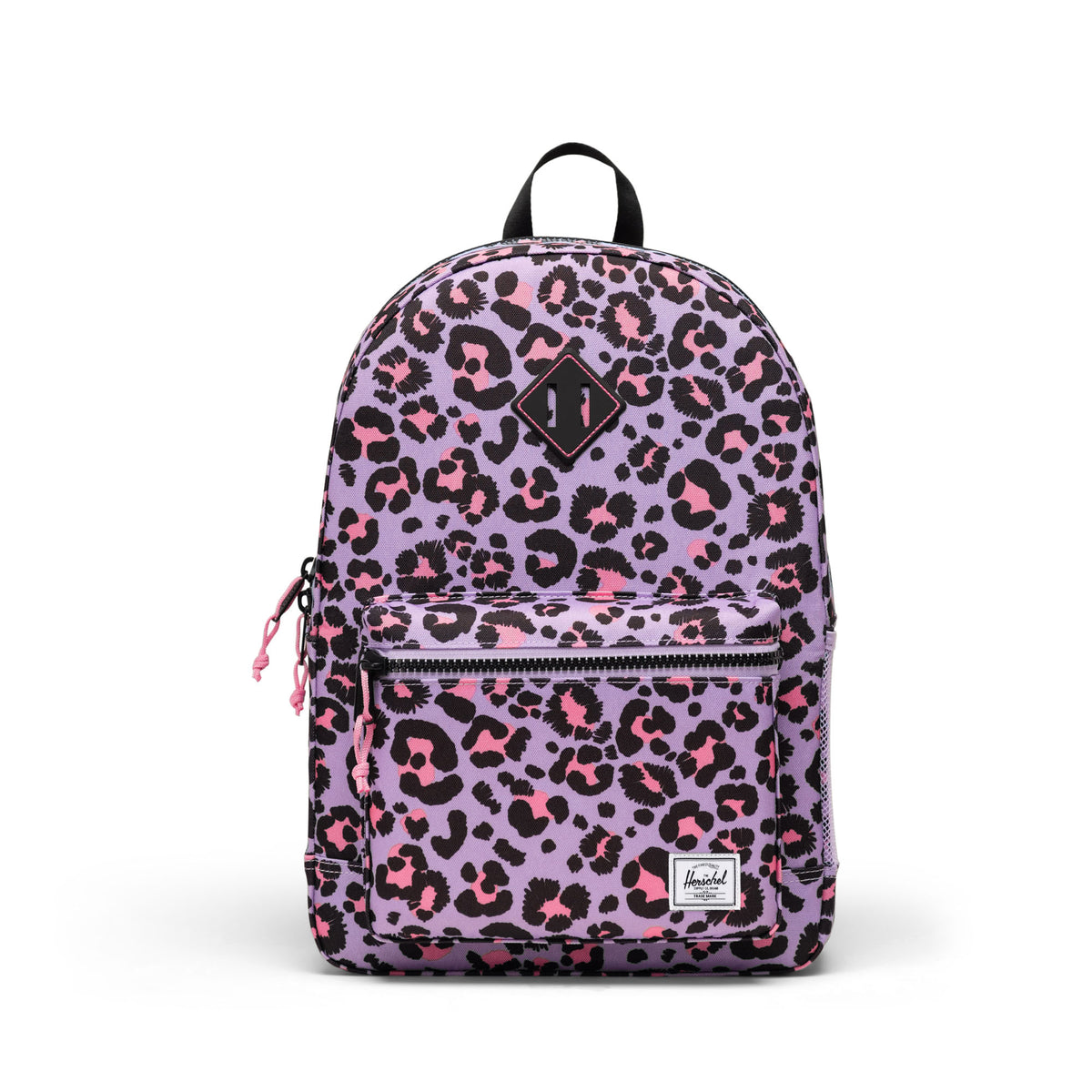Herschel Heritage Youth Backpack 26L in Scribble Leopard Sachet Pink — front view # color_Scribble Leopard Sachet Pink