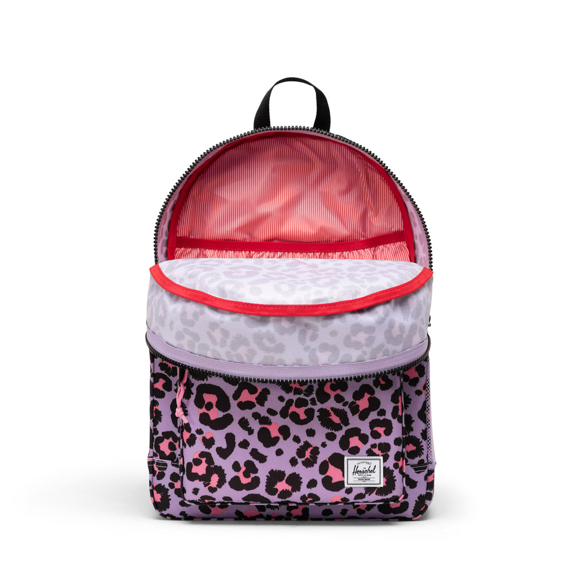 Herschel Heritage Youth Backpack 26L in Scribble Leopard Sachet Pink — angle view 2 # color_Scribble Leopard Sachet Pink