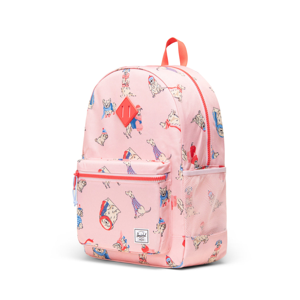 Herschel Heritage Youth Backpack 26L in Fashion Dogs — angle view 3 # color_Fashion Dogs