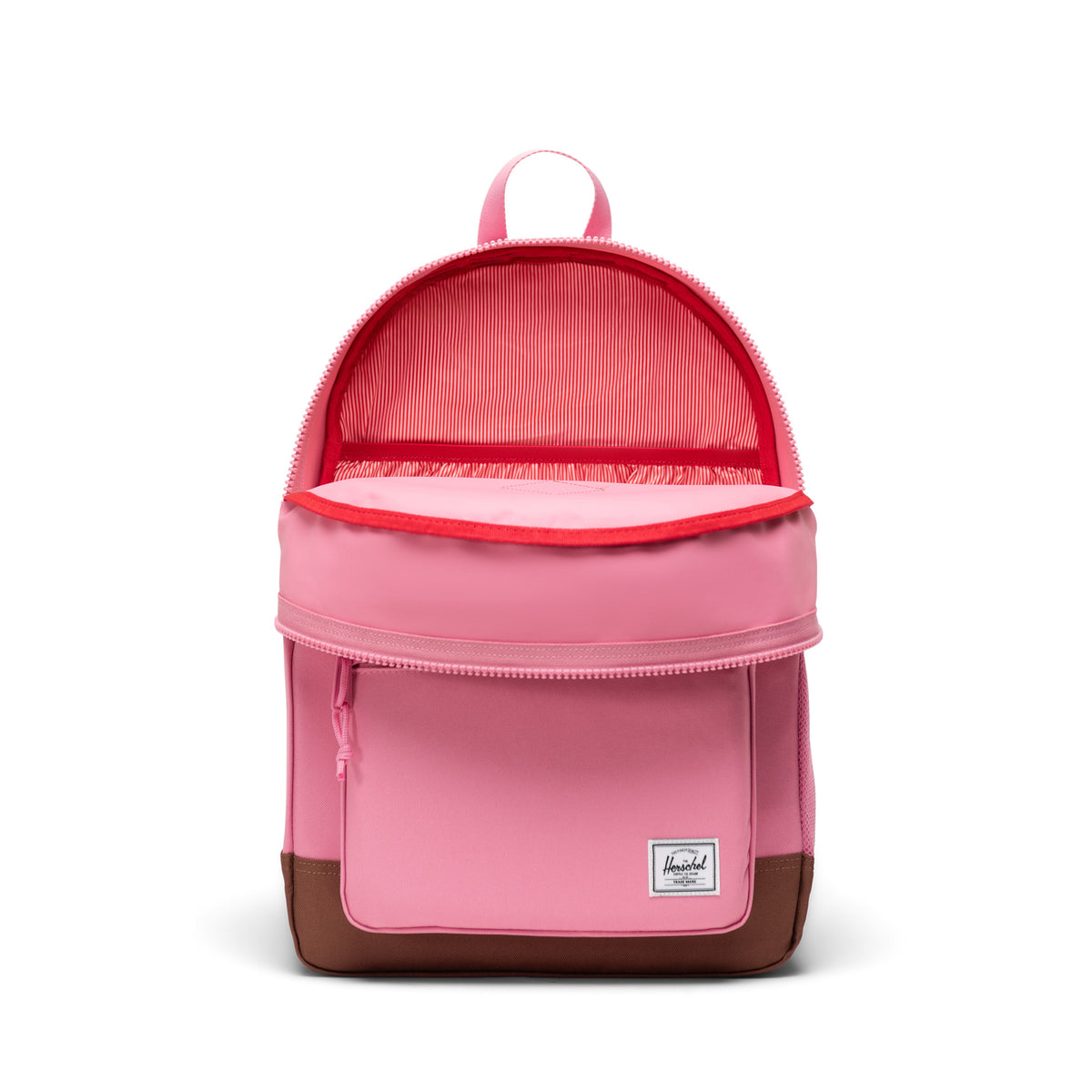Herschel Heritage Youth Backpack 26L in Cashmere Rose/Saddle Brown — angle view 2 # color_Cashmere Rose/Saddle Brown