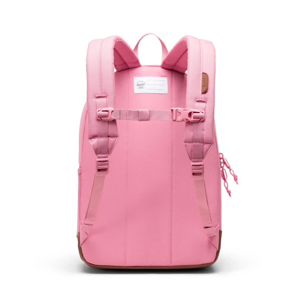 Herschel Heritage Youth Backpack 26L in Cashmere Rose/Saddle Brown — back view # color_Cashmere Rose/Saddle Brown