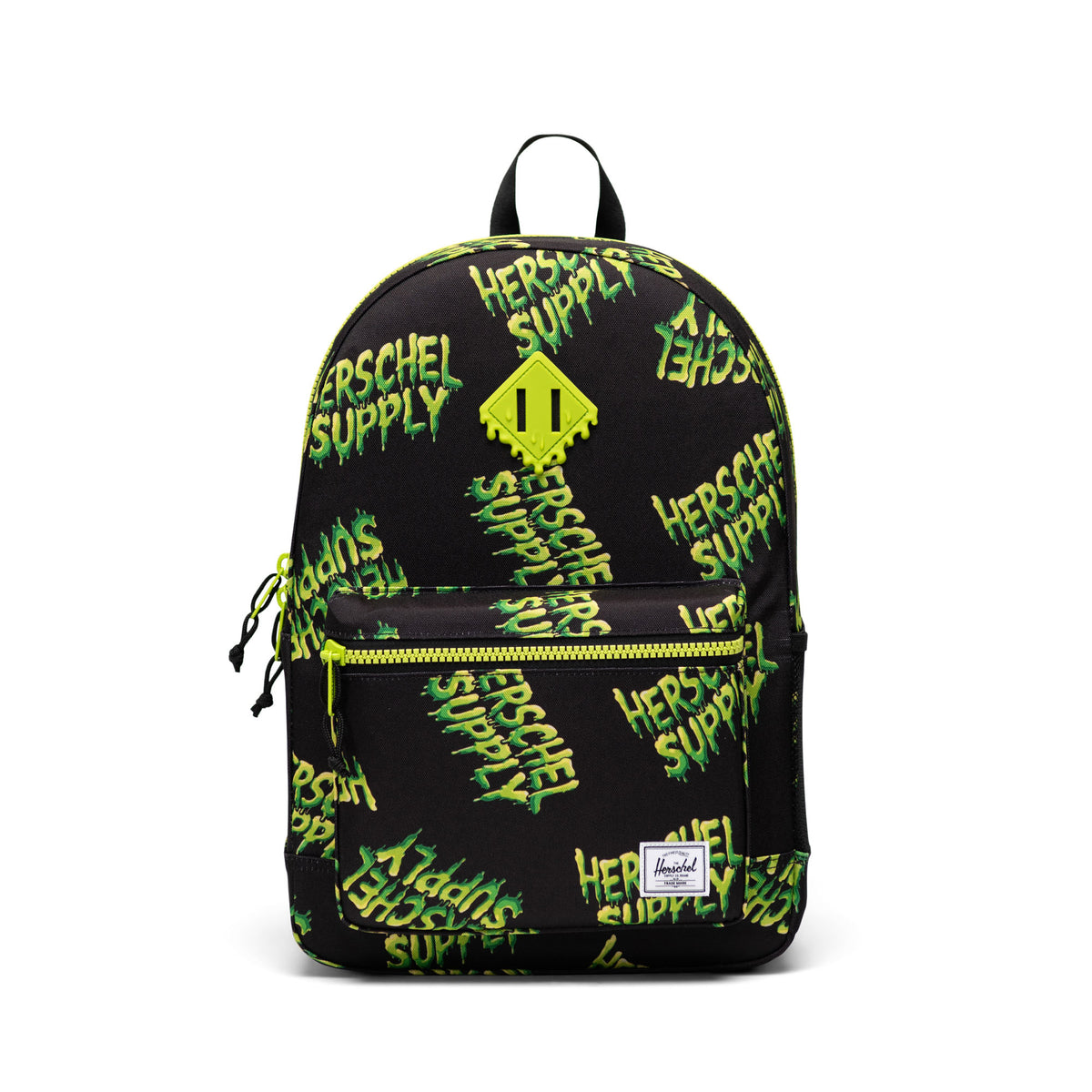 Herschel Heritage Youth Backpack 26L in HSC Slime — front view # color_HSC Slime