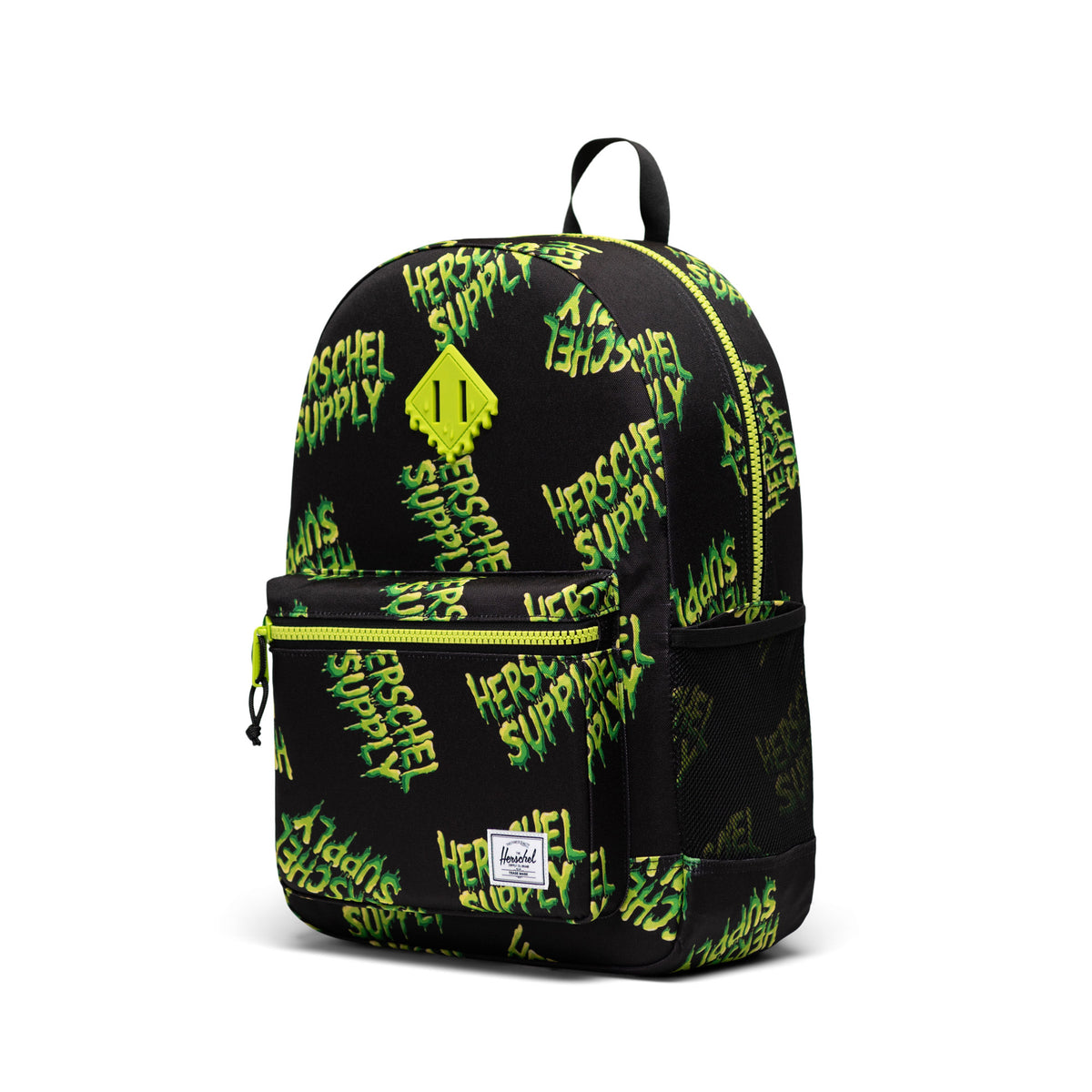 Herschel Heritage Youth Backpack 26L in HSC Slime — angle view 3 # color_HSC Slime