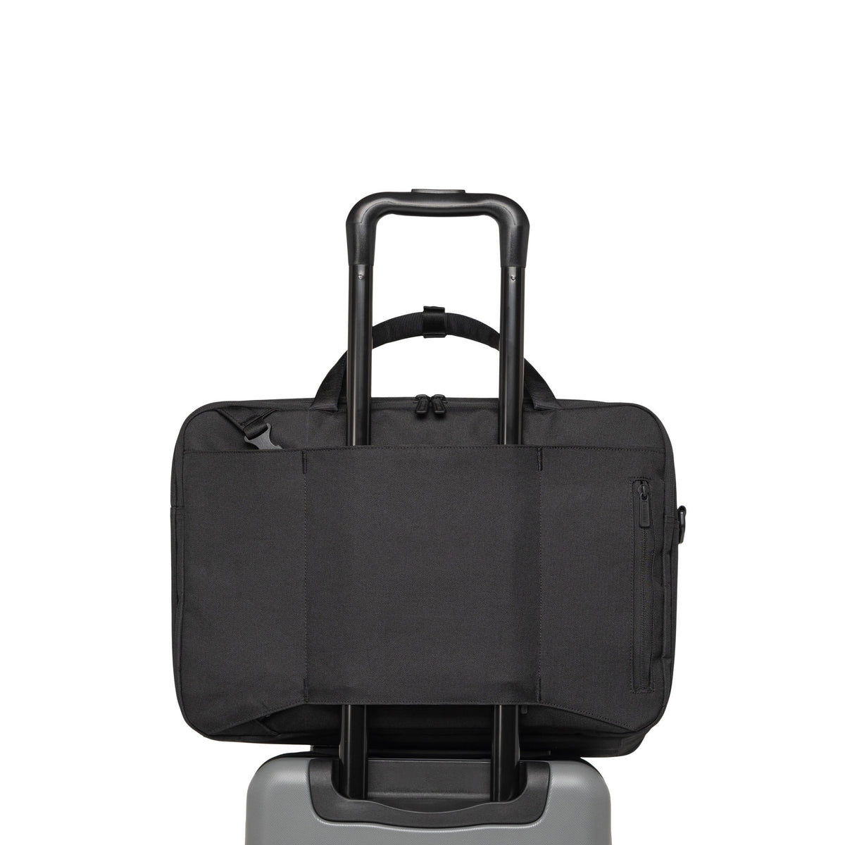 Herschel Bowen Convertible Travel Duffle Tech 30L in Black — angle view 4 # color_Black