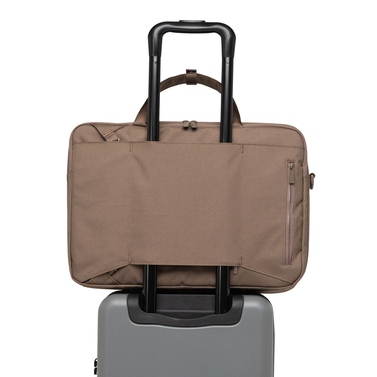 Herschel Bowen Convertible Travel Duffle Tech 30L in Light Brown — angle view 4 # color_Light Brown