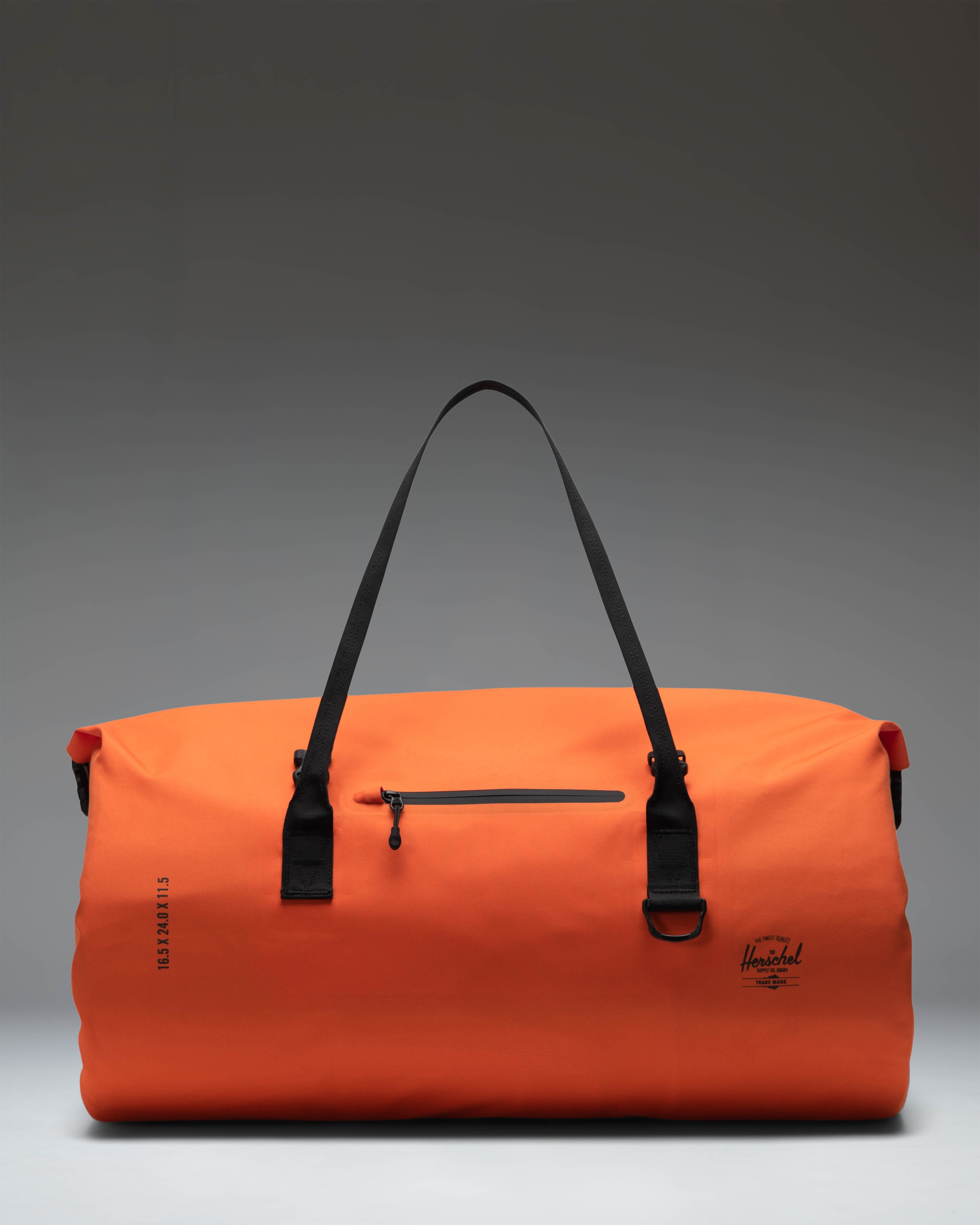 Herschel Dry Bag Duffle 55L in Vermillion Orange — front view