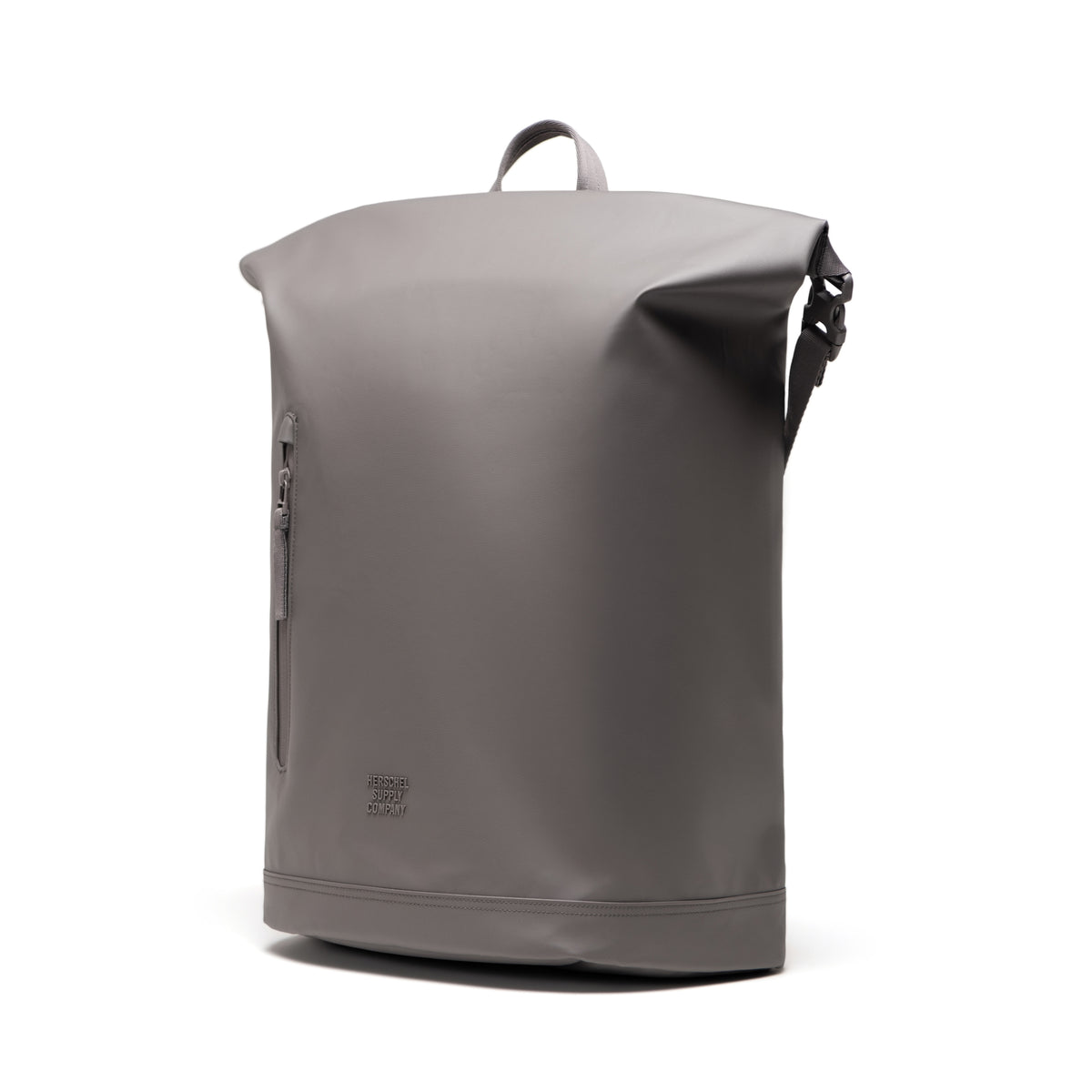 Herschel Roll Top Backpack Weather Resistant 26L in Dark Gull Gray — angle view 3 # color_Dark Gull Gray