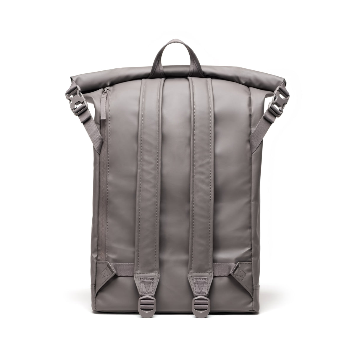 Herschel Roll Top Backpack Weather Resistant 26L in Dark Gull Gray — back view # color_Dark Gull Gray