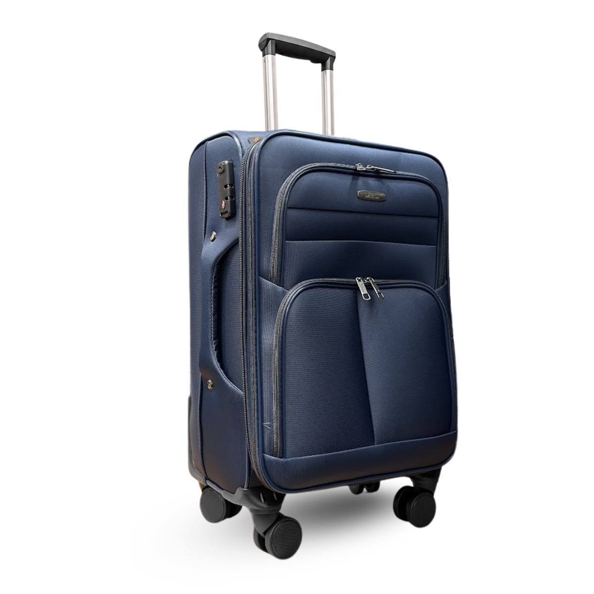 Camel Mountain 9122 Softside Expandable Spinner Luggage in Navy — angle view 2