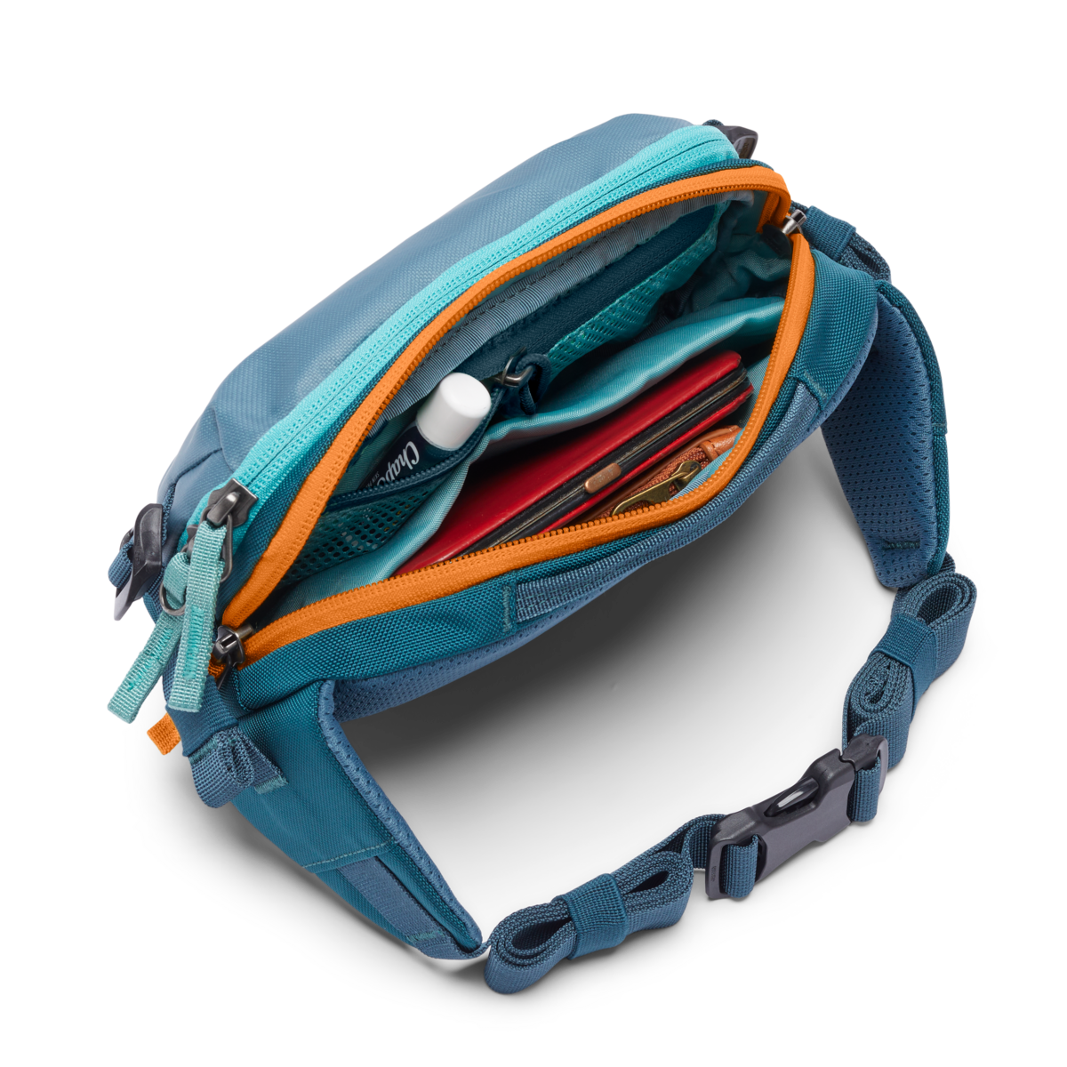 Cotopaxi Allpa X 1.5L Hip Pack in Blue Spruce/Abyss — angle view 3