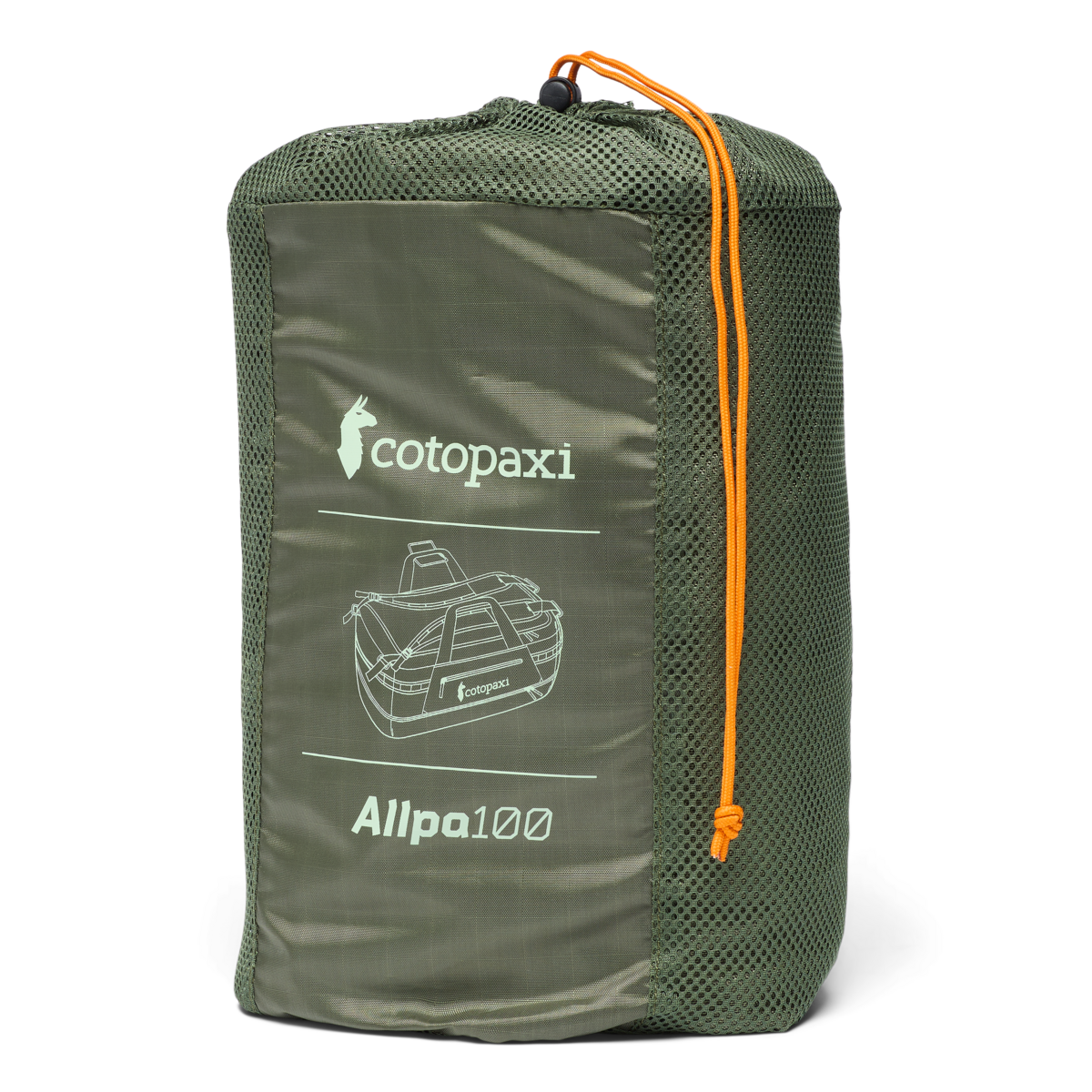 Cotopaxi Allpa Getaway 100L Duffel in Fatigue — interior view