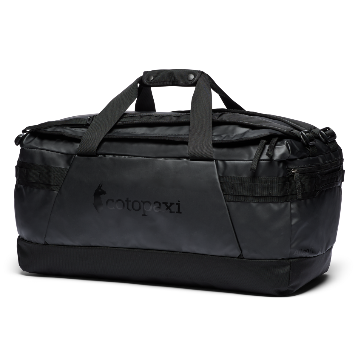 Cotopaxi Allpa Getaway 70L Duffel in Black — front view