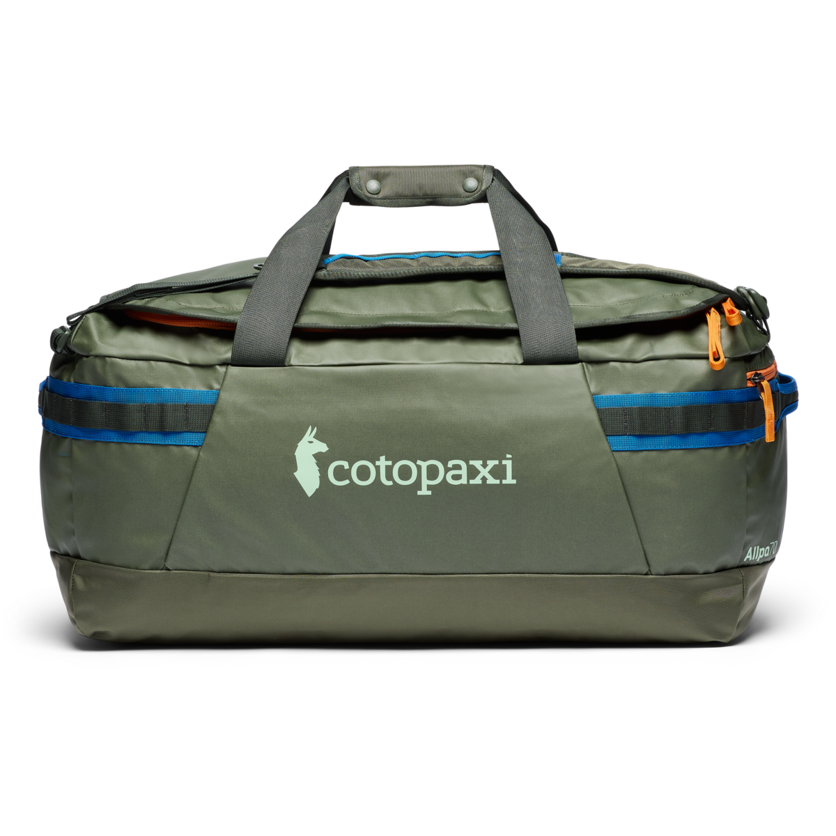 Cotopaxi Allpa Getaway 70L Duffel in Fatigue — back view