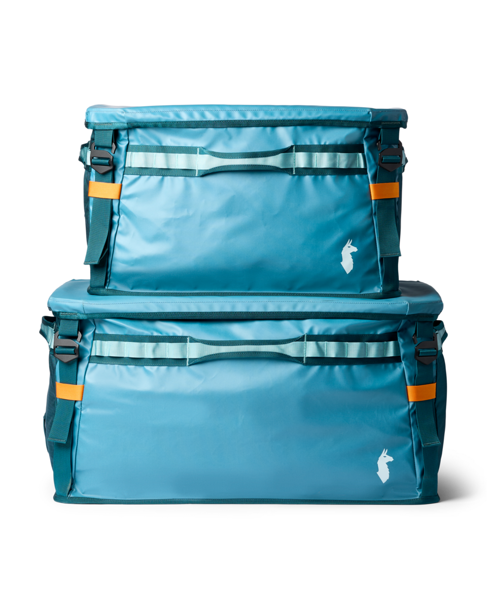 Cotopaxi Allpa 60L Gear Hauler Box in Blue Spruce/Abyss — detail view