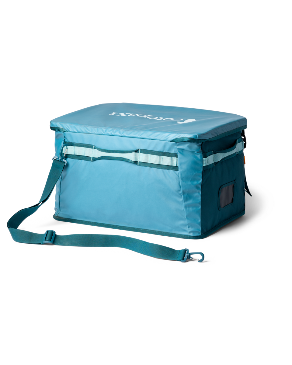 Cotopaxi Allpa 60L Gear Hauler Box in Blue Spruce/Abyss — back view
