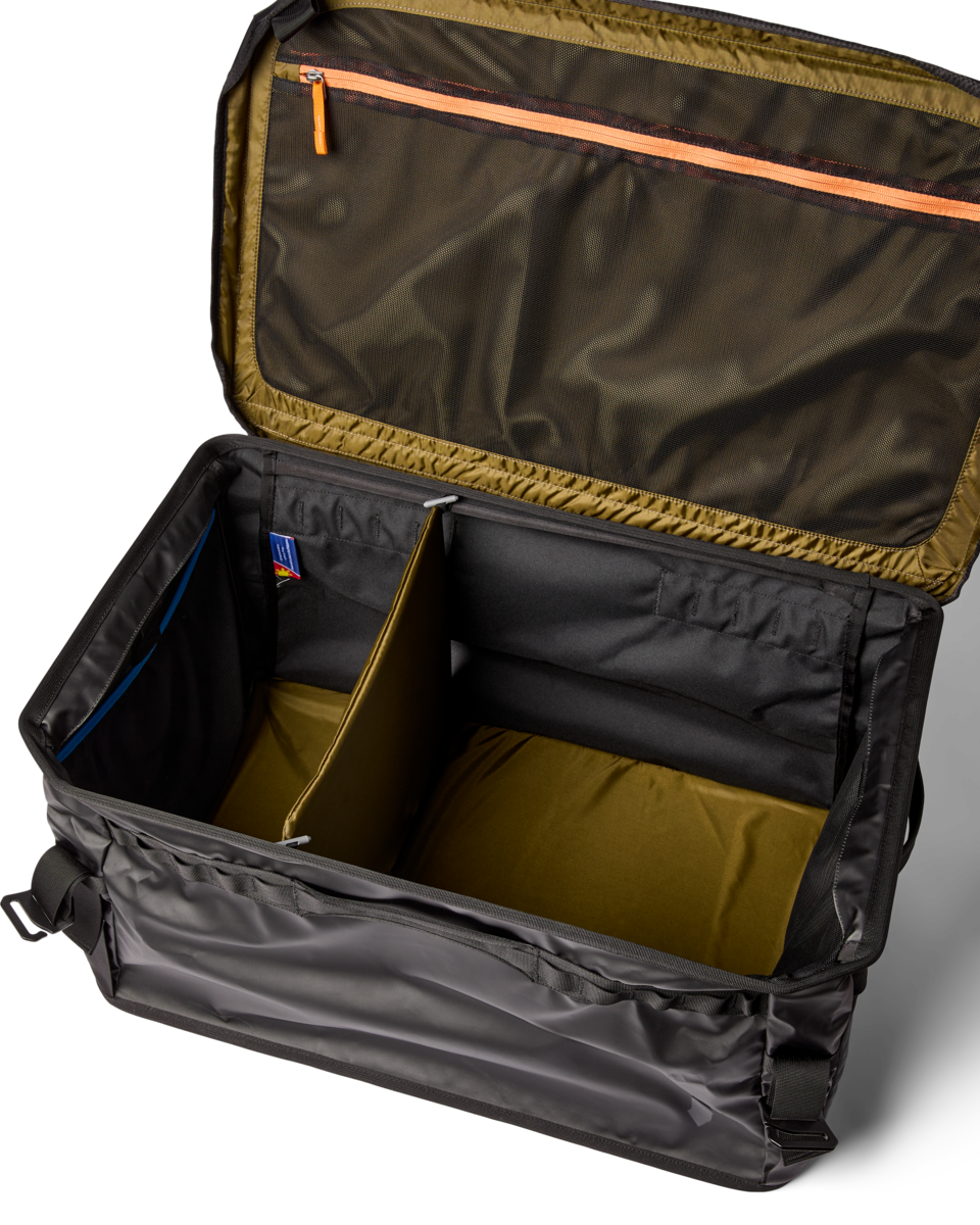 Cotopaxi Allpa 90L Gear Hauler Box in Black — interior view