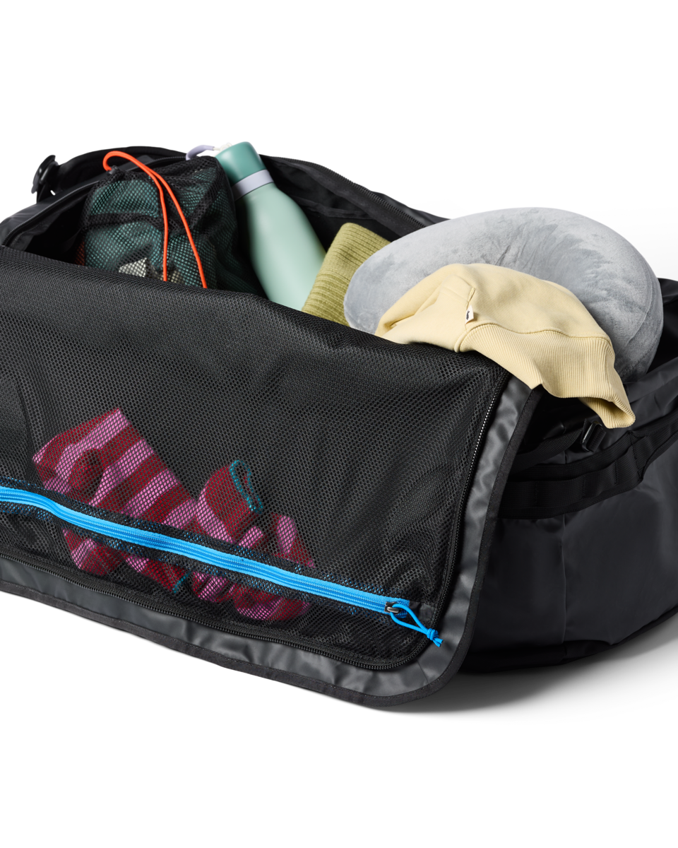 Cotopaxi Allpa Getaway 100L Duffel in Black — angle view 3
