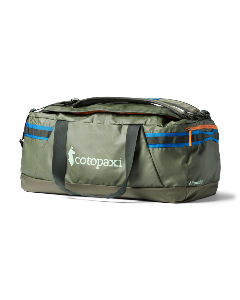 Cotopaxi Allpa Getaway 100L Duffel in Fatigue — back view