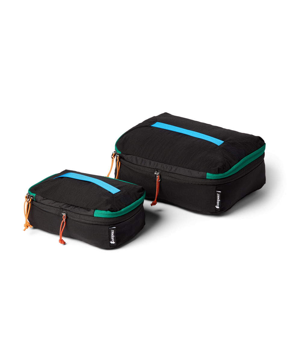 Cotopaxi Cubo Expandable Packing Cube Set in Black — front view