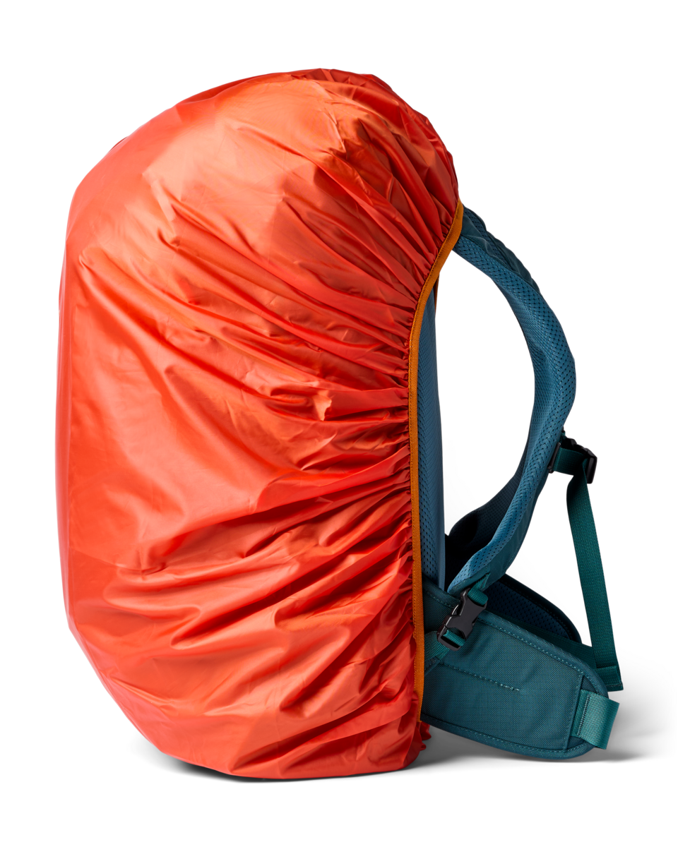 Cotopaxi Seco 45L Rain Cover in Canyon — angle view 2