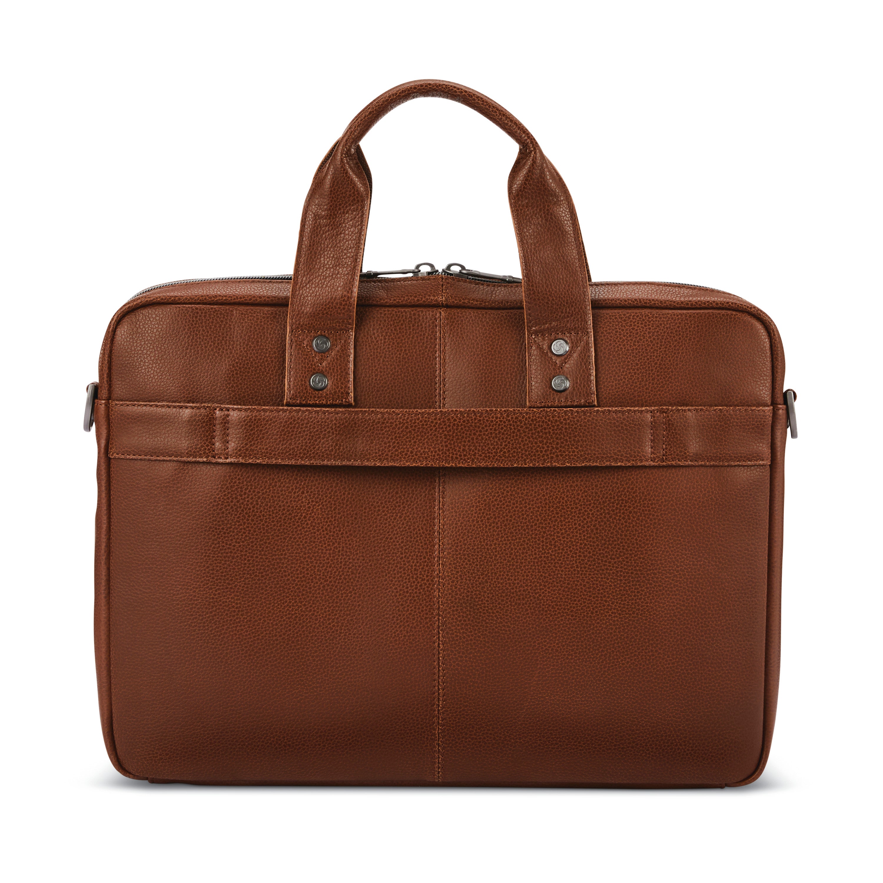 Samsonite Classic Leather Slim Brief - COGNAC