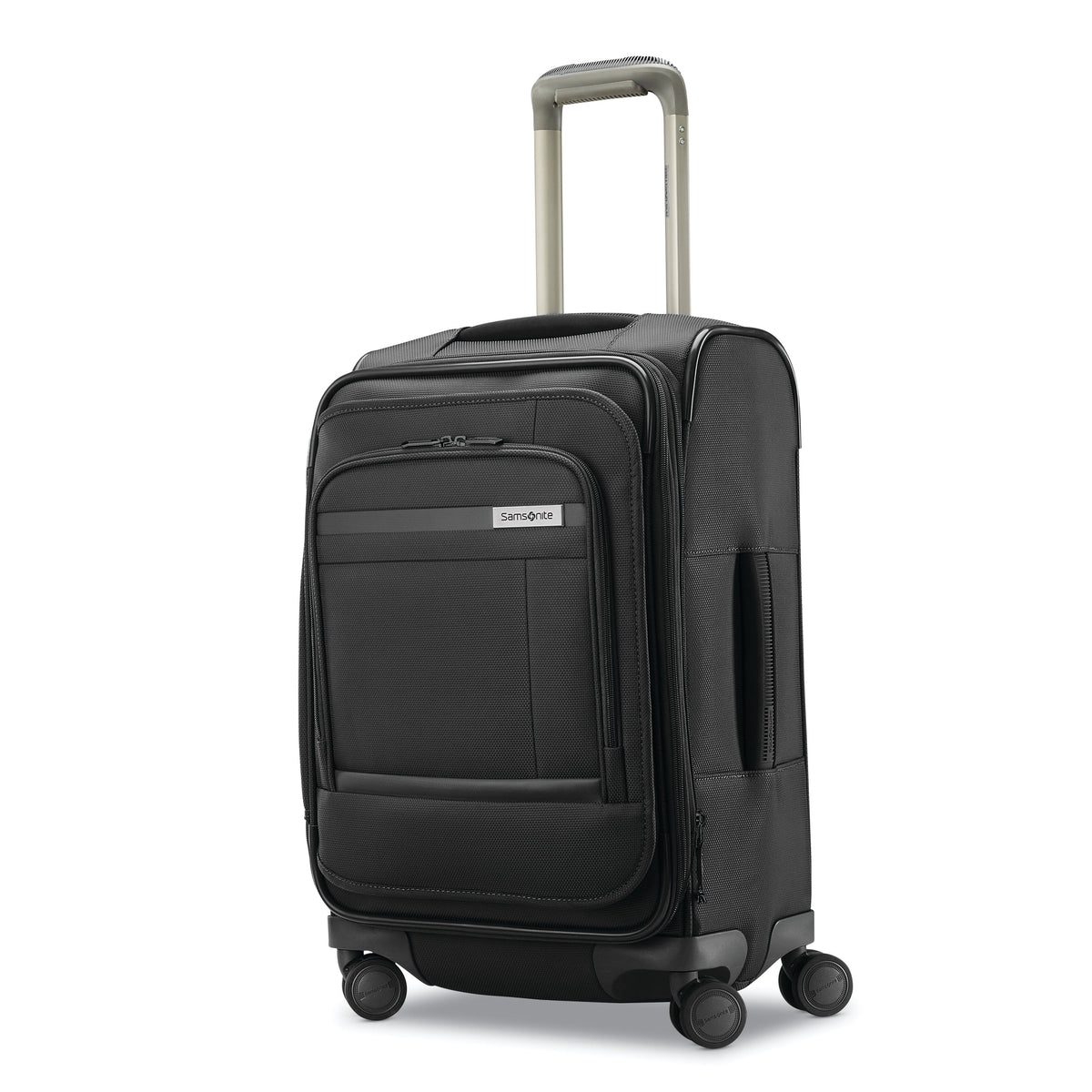 Samsonite Insignis Carry On Expandable Spinner in Black — front view # color_Black