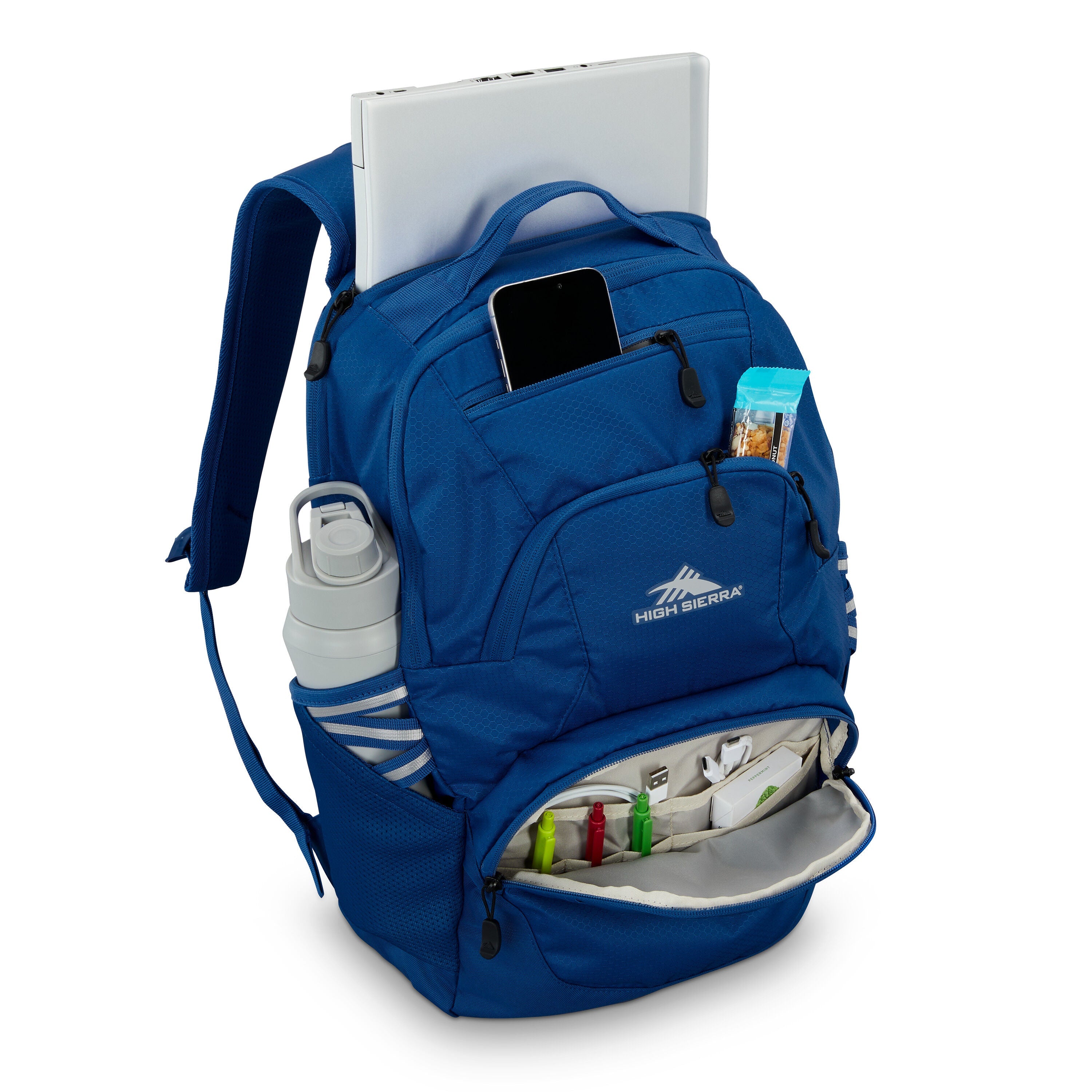 High Sierra Swoop SG Backpack in Cosmic Blue — interior view # color_Cosmic Blue