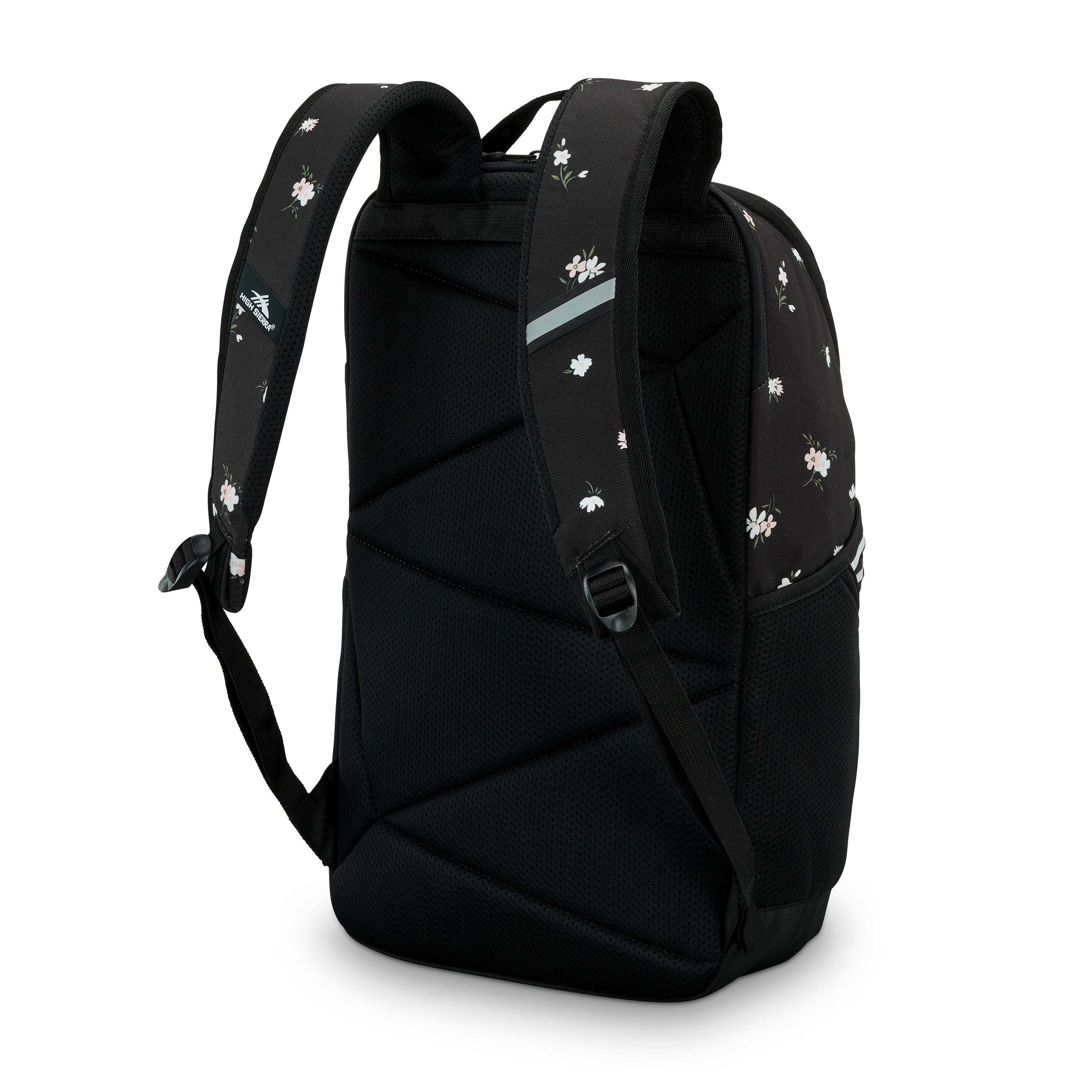 High Sierra Swoop SG Backpack in Floral Black — back view # color_Floral Black