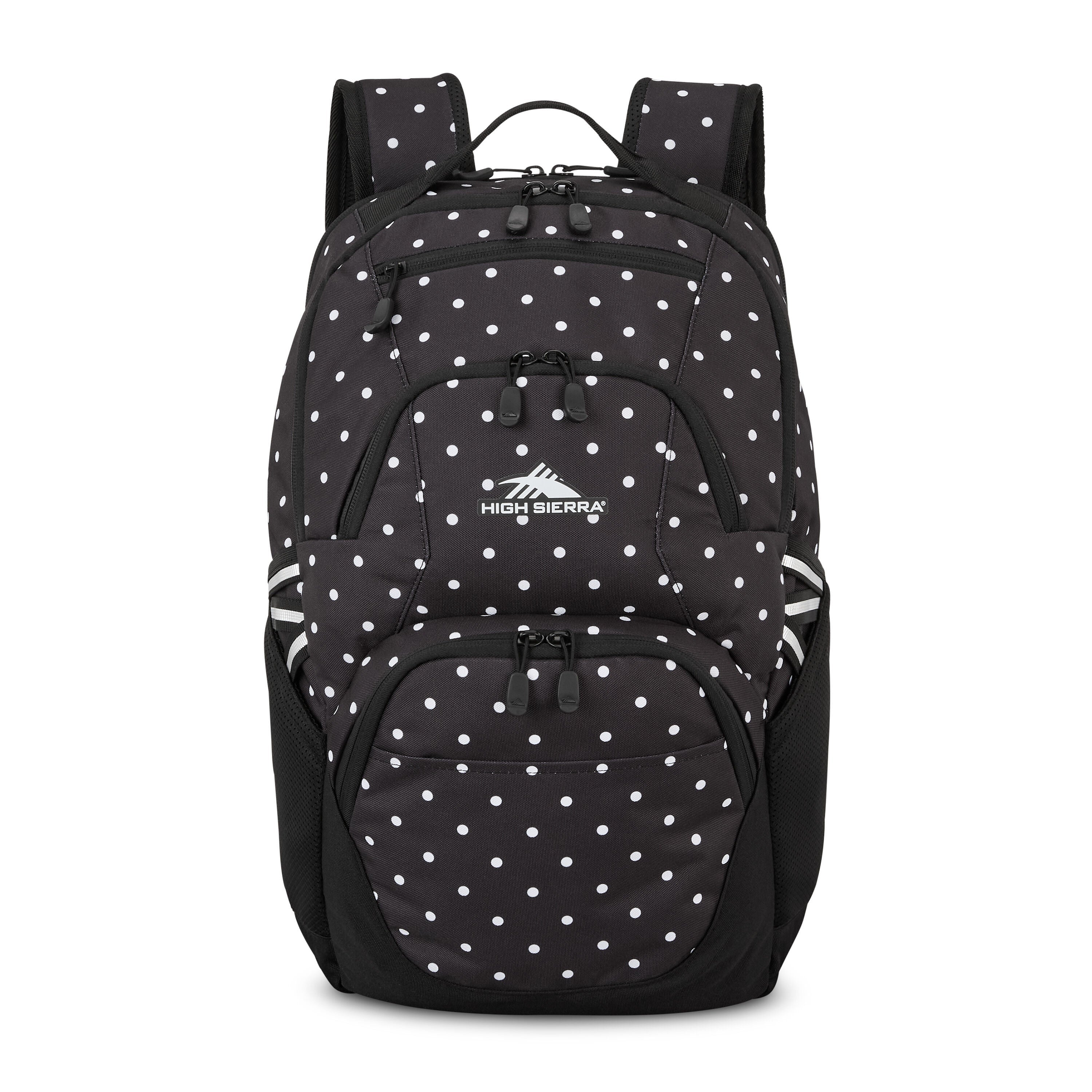 High Sierra Swoop SG Backpack in Polka Dots Black — angle view 1