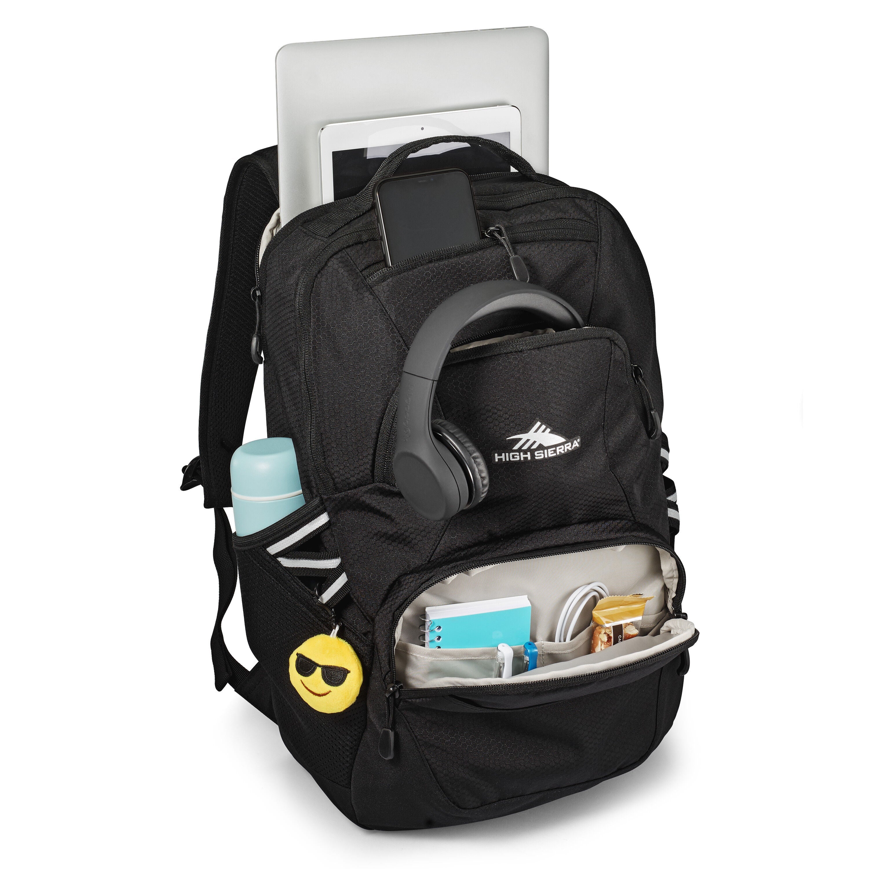High Sierra Swoop SG Backpack in Black — angle view 3