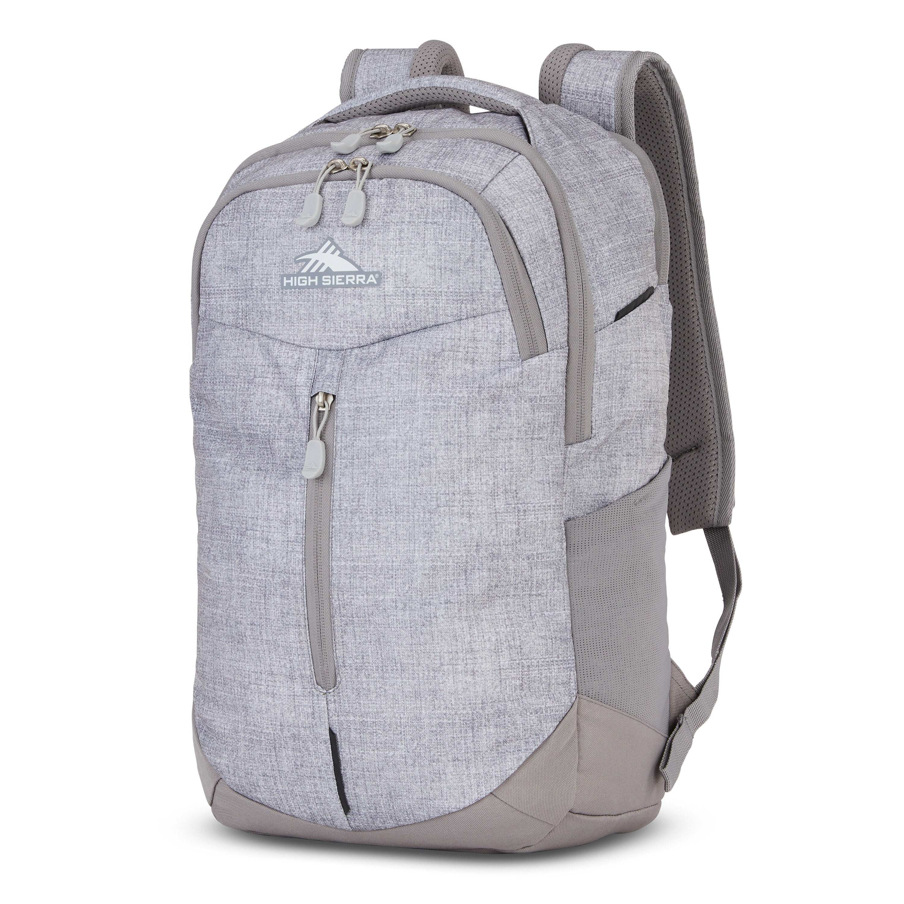 High Sierra Swerve Pro Backpack in Silver Heather — front view