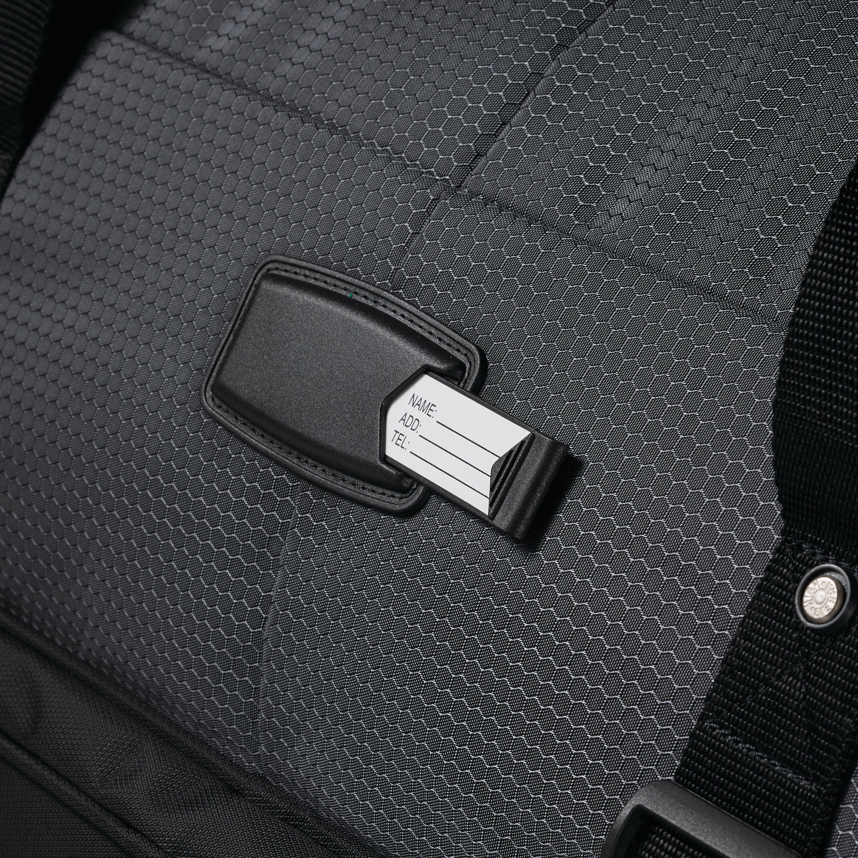 High Sierra Fairlead 22" Drop Bottom Wheeled Duffel in Mercury Black — angle view 3