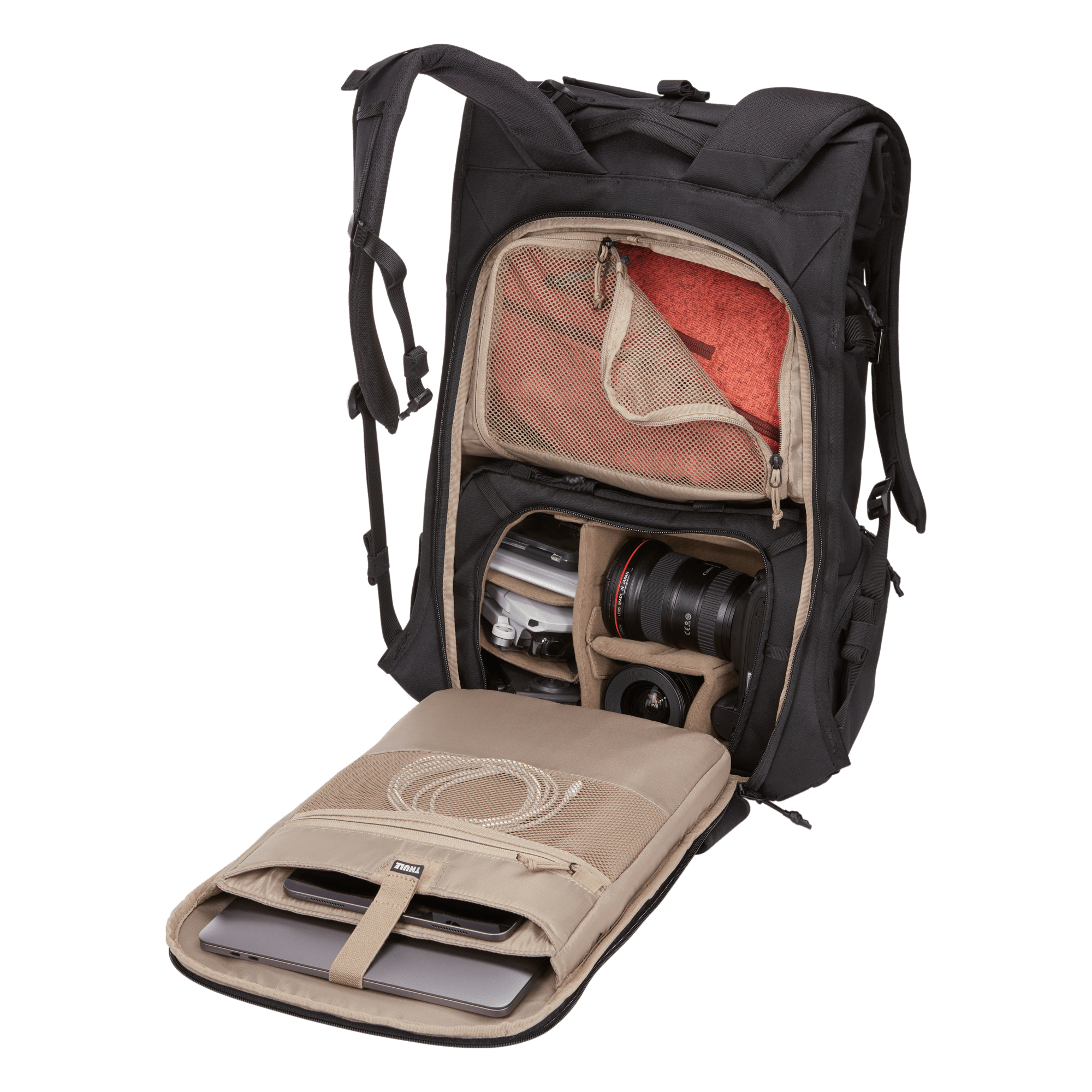 Thule Covert DSLR Backpack 32L in Black — interior view # color_Black