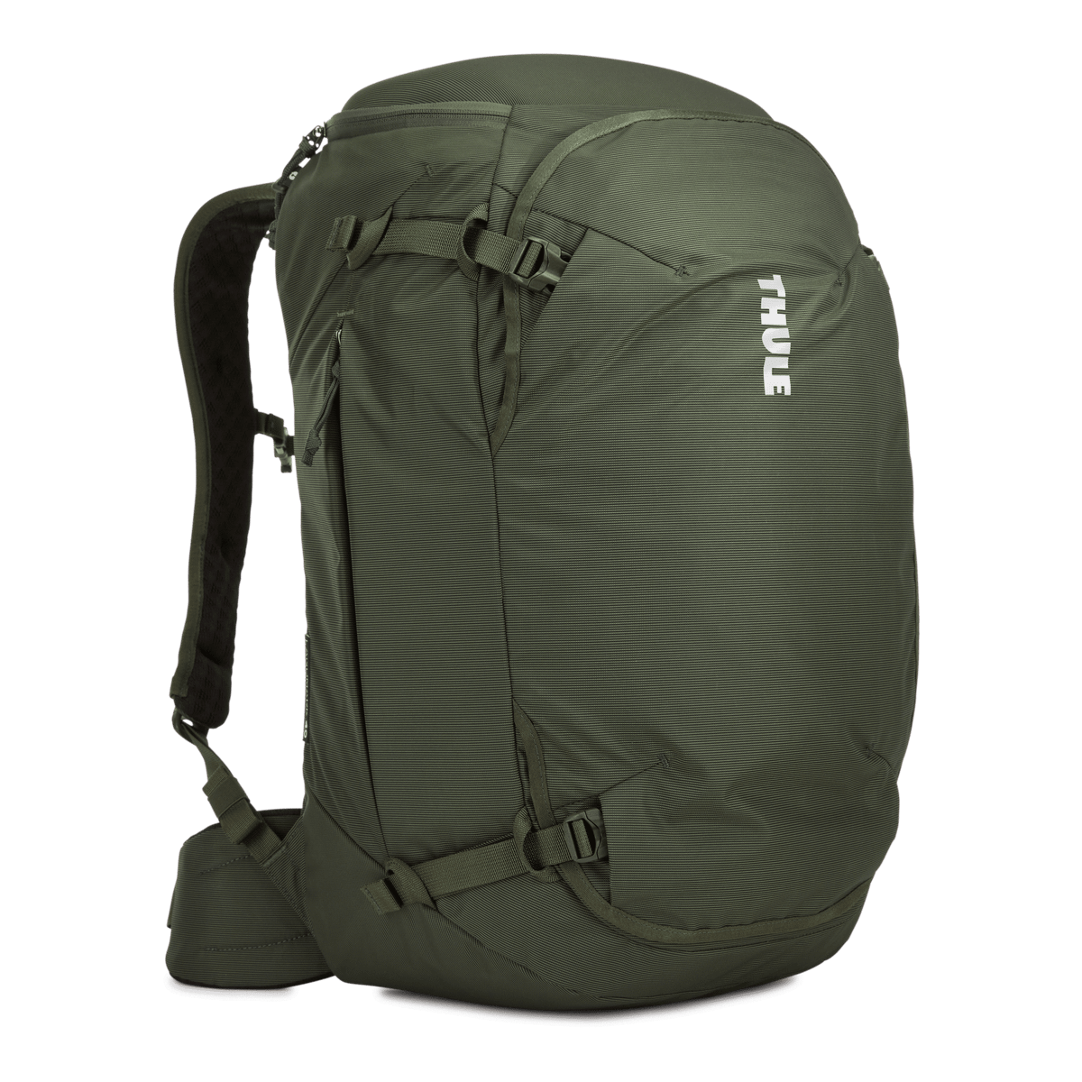Thule Landmark 40L Backpacking Pack in Dark Forest — front view # color_Dark Forest
